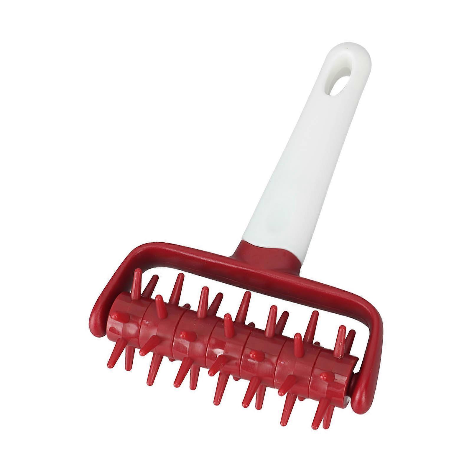 Pizza Dough Docker Roller Prevent Blistering Dense Pizza Docking Tool with Spikes for Home Kitchen Red