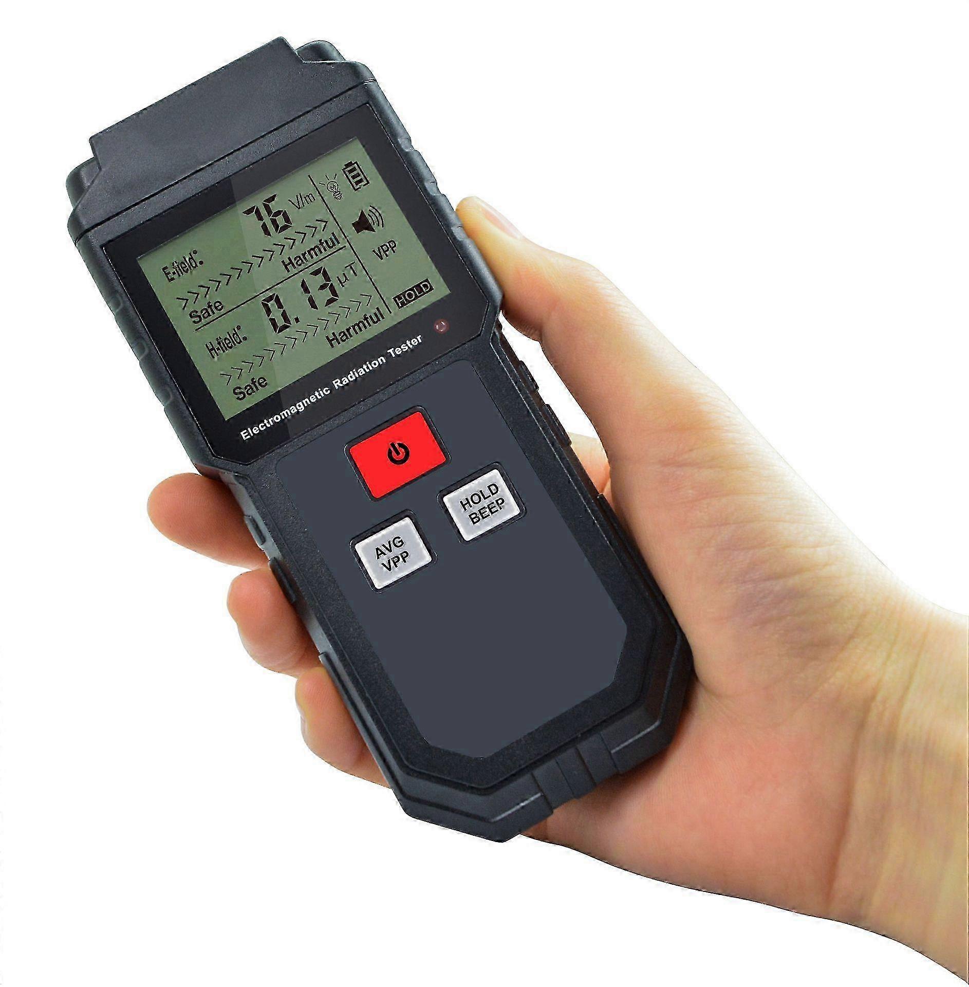 Portable EMF Electromagnetic Radiation Detector with Sound and Light Alarm Digital LCD Magnetic Field Tester