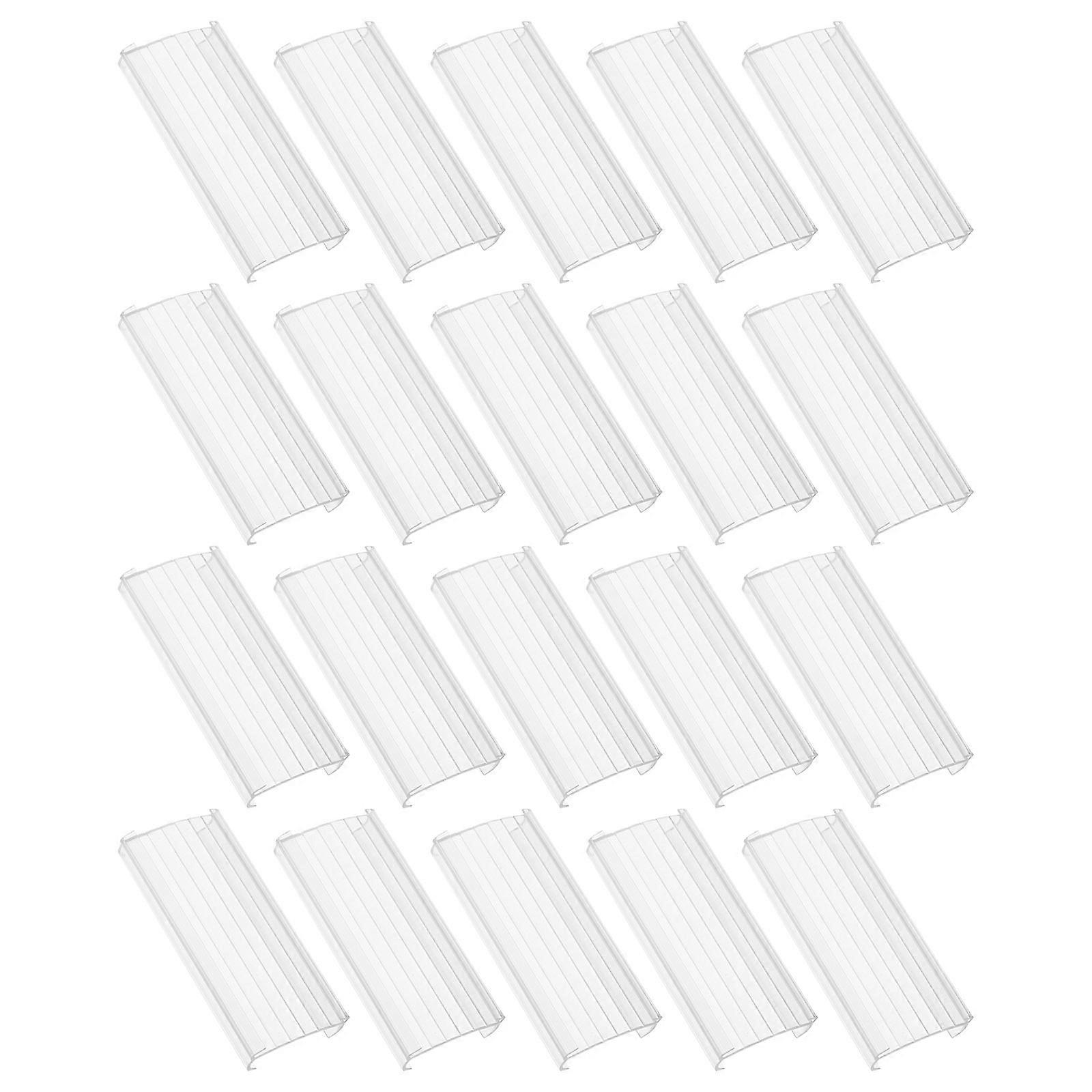 20PCS Transparent Price Label Holders Shelf Sign Holders with PVC White Insert Portable Sturdy Display Clips for Supermarket Retail Store Shelves