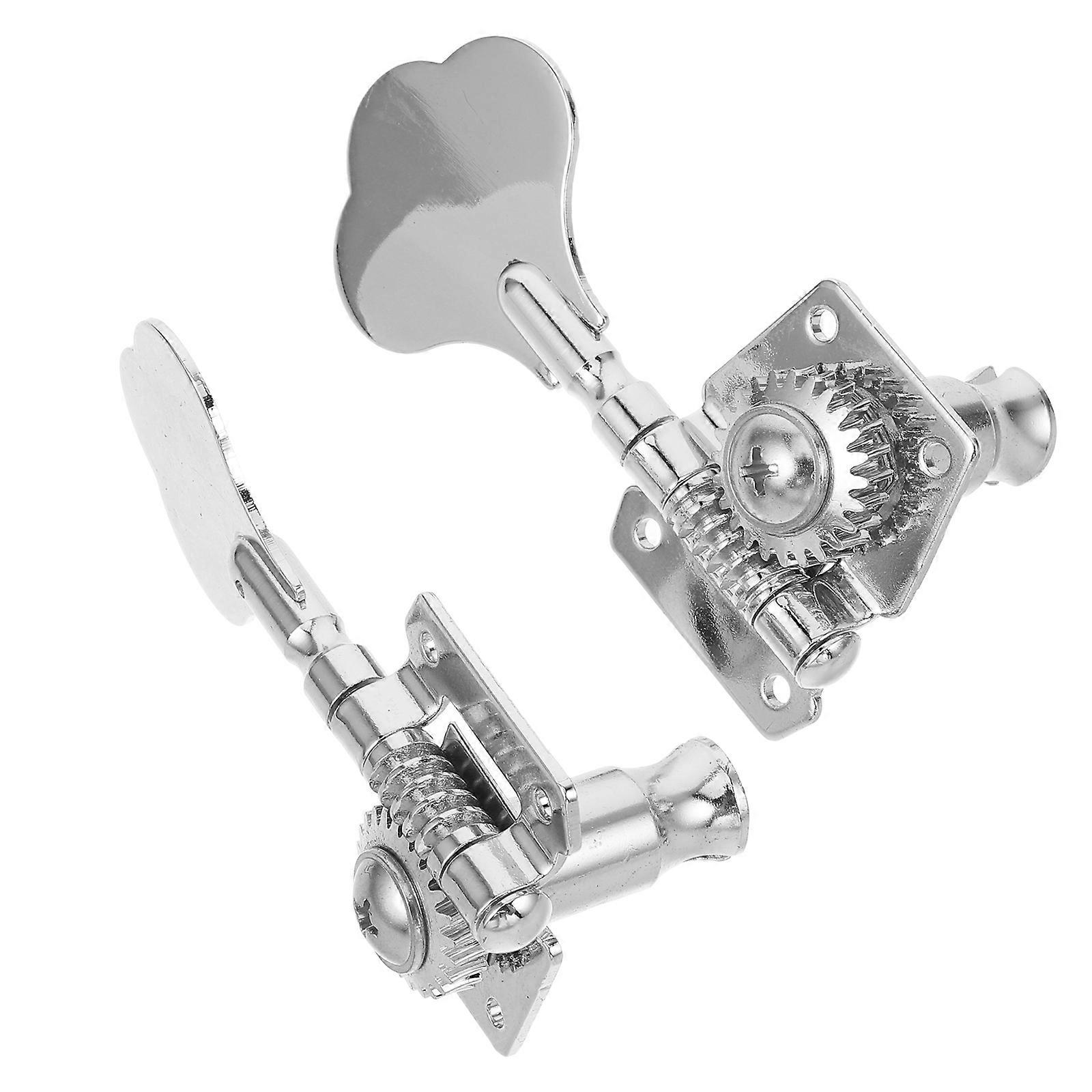 Guitar Tuning Pegs Tuners Head Pegs Bass String Turning Accessories Professional Guitar Parts Silver Color 2Pcs