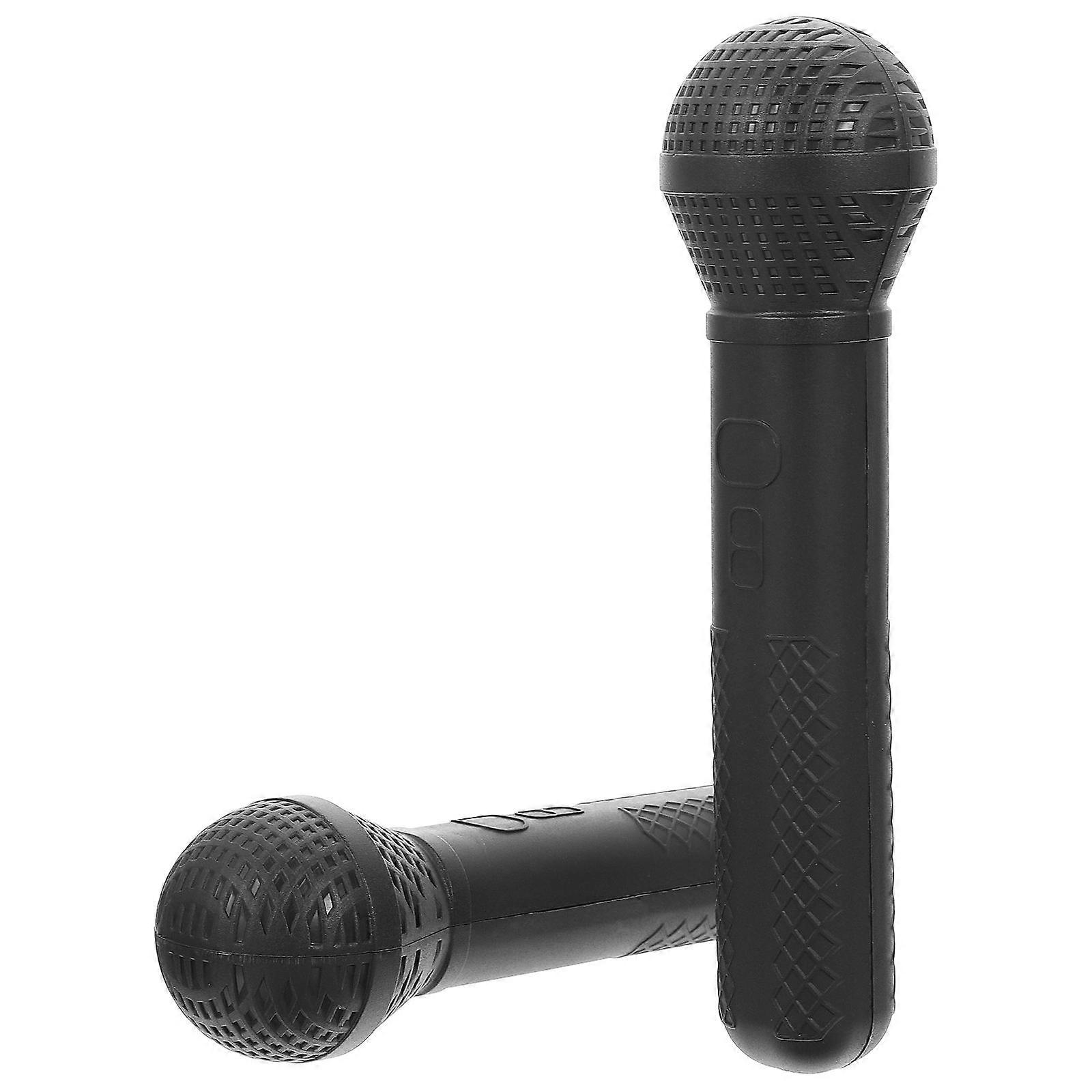 2Pcs Black Plastic Microphone Props for Kids Party Favors Simulated Mics