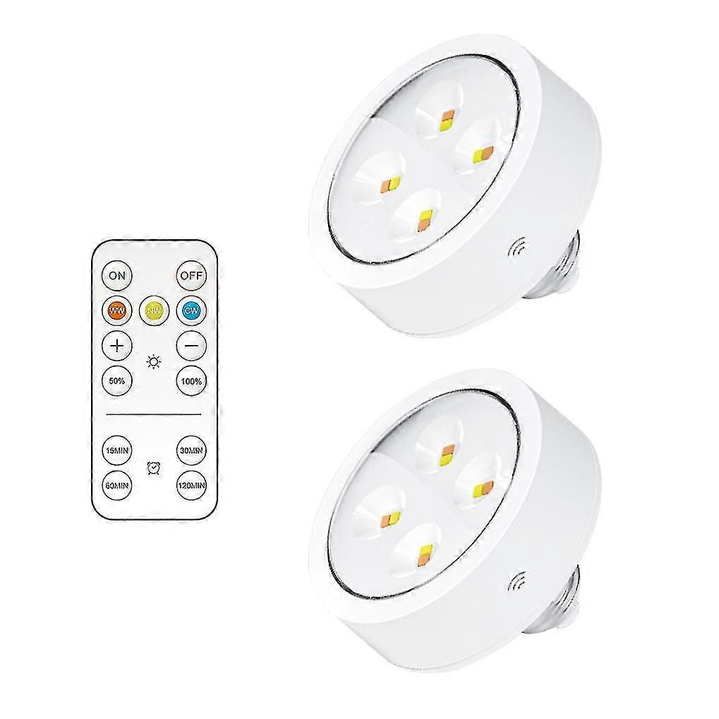 Battery Operated Light Bulbs With Remote, Battery Powered Led Puck Lights With E26 Screw In, Aa Battery Wireless Light Bulb For Non Electric Wall Scon