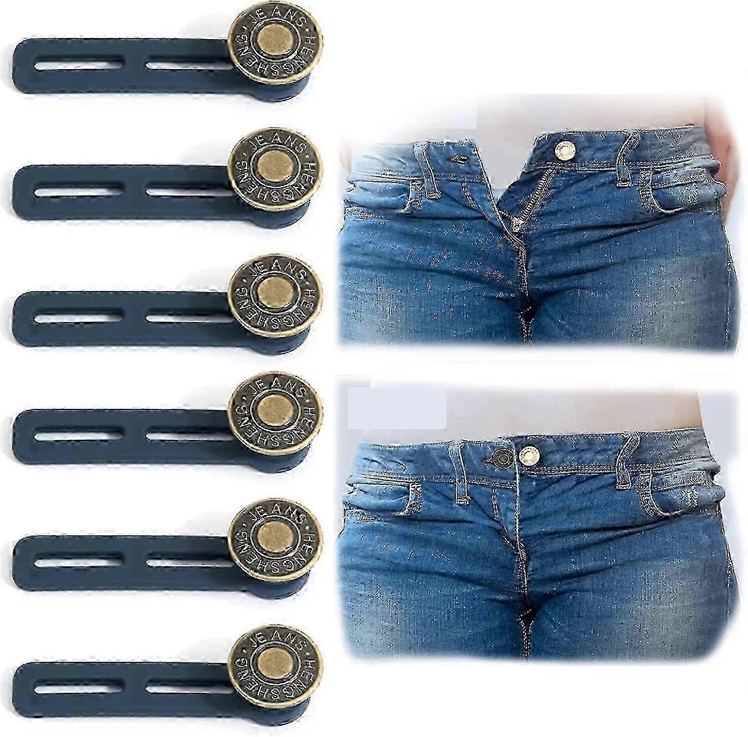 6 Pcs Button Extender For Trousers - Button For Jeans Jean Button Button Waist Extender, Pants Waist Extender Adjustable_Lucky_B