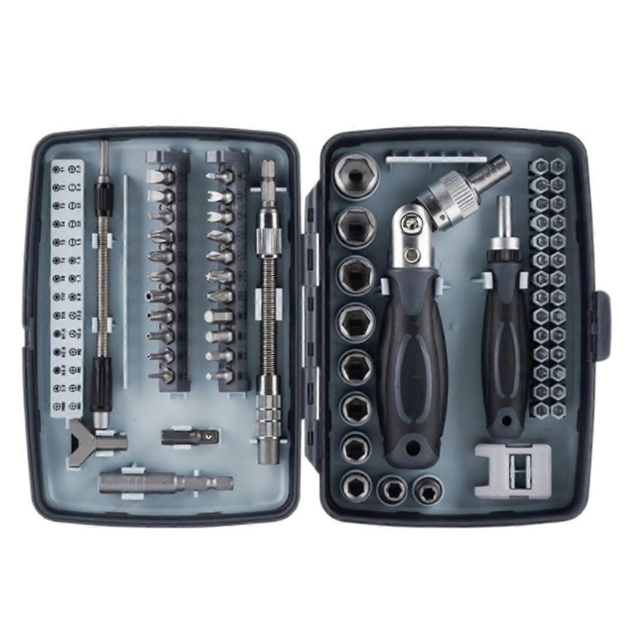 68piece tool set household hand tool set socket wrench set with case for car tool kits for home