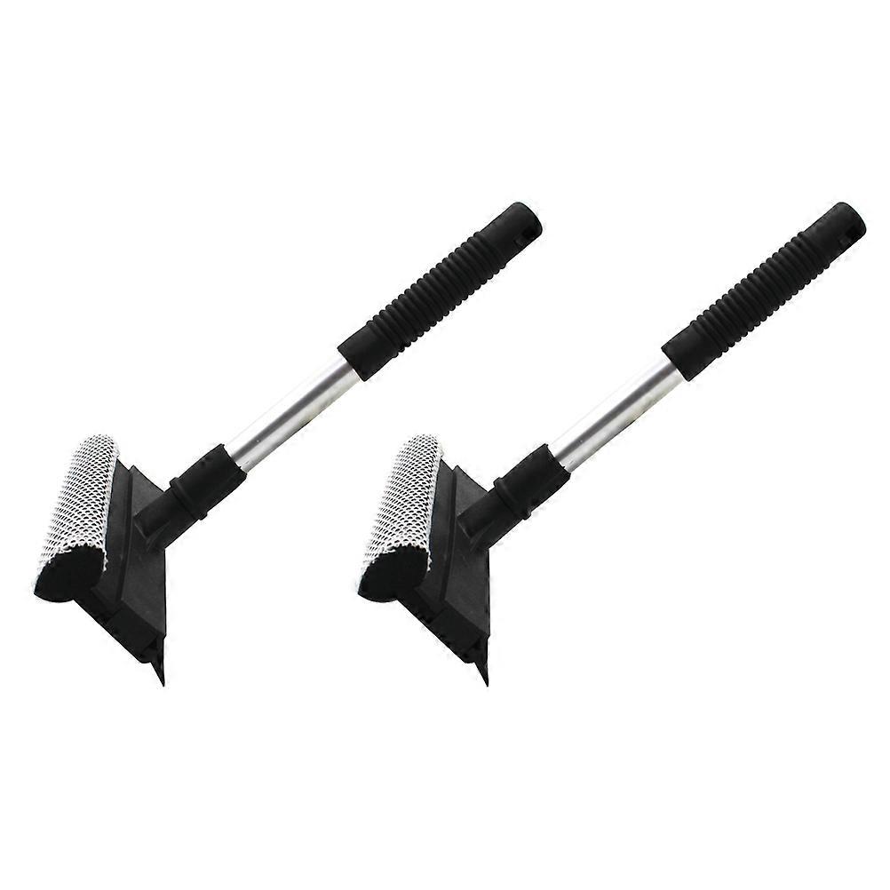 Window Squeegee with Synthetic Material Black Ergonomic Handle for Cleaning Use 2 Pieces