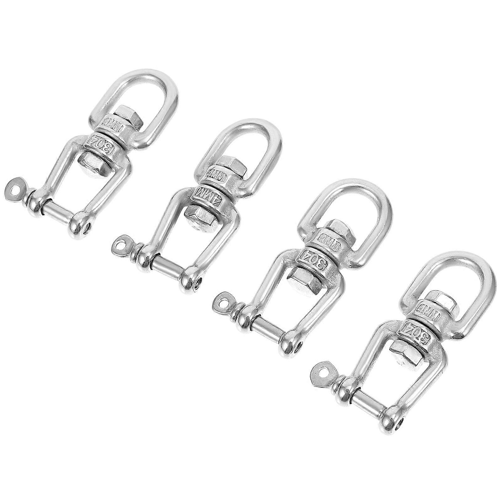 4Pcs Stainless Steel Swivel Rings Practical and Durable Silver