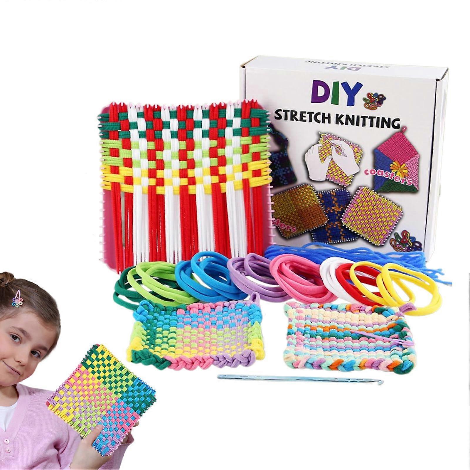 Weaving Loops Kit, Interactive Art and Craft Supplies with 8 Rainbow Colours