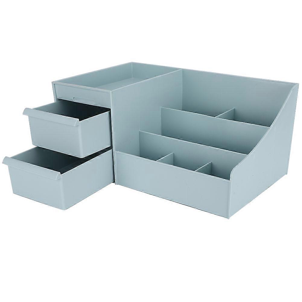 Professional Makeup Case Cosmetic Storage Box Desktop Beauty Organizer with DrawerBlue
