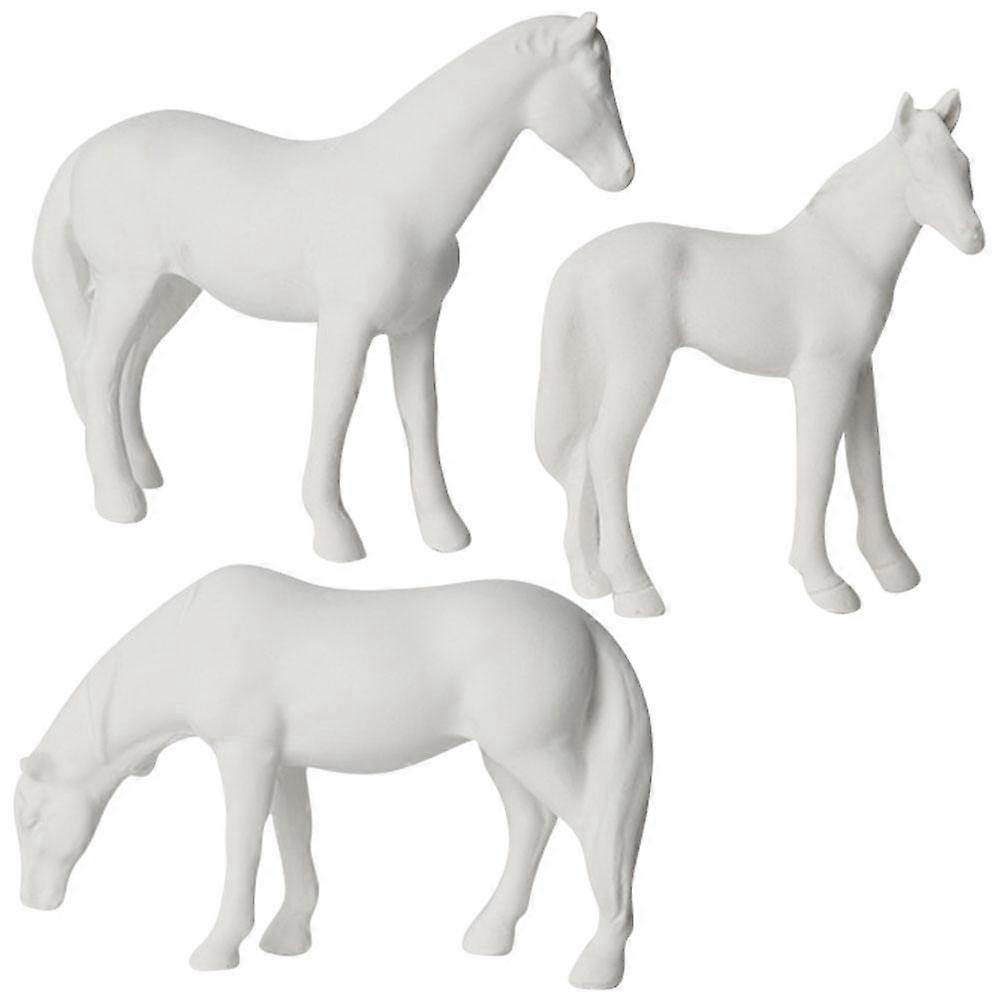 Horse Model Ornament Delicate and Compact Style 3Pcs