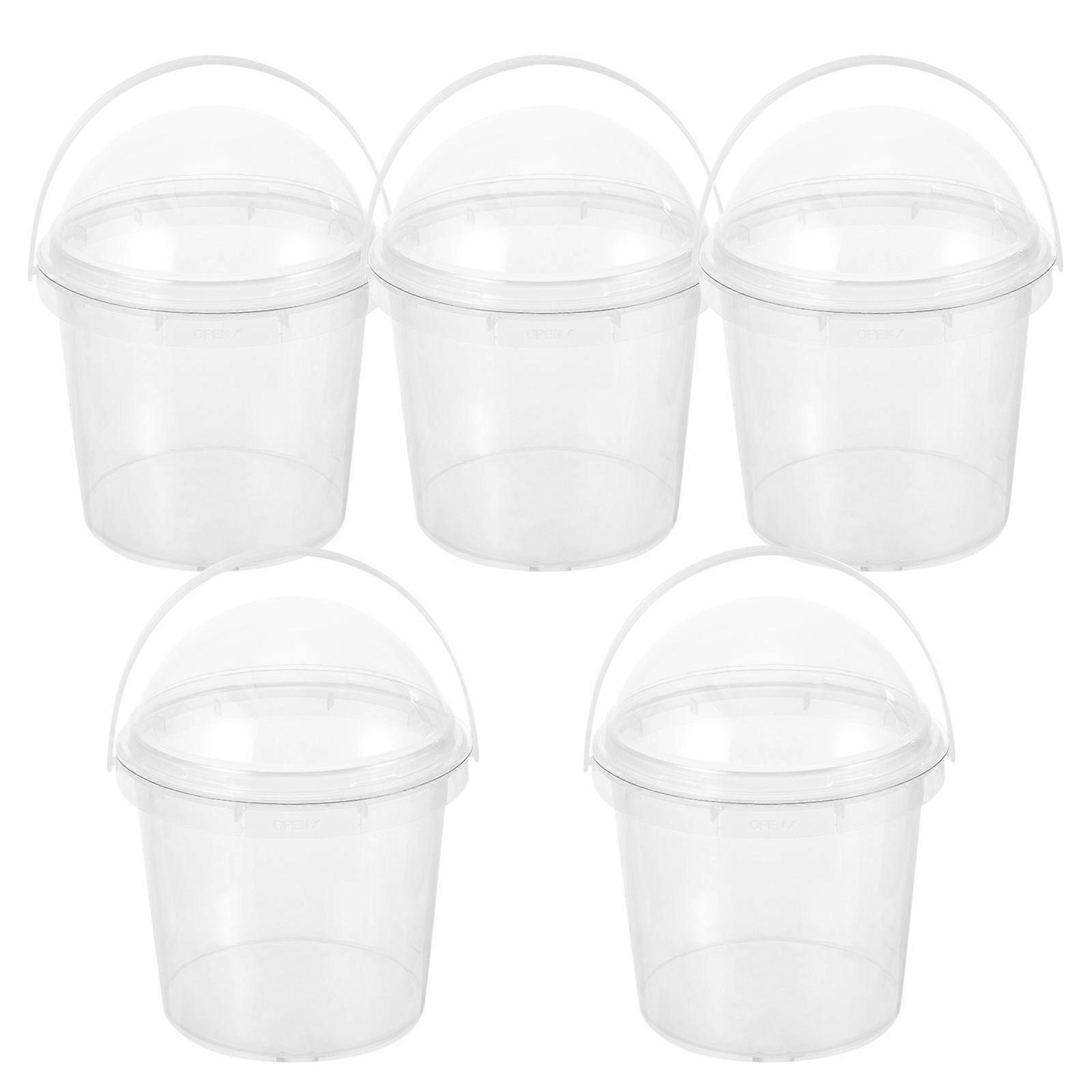 Popcorn Bucket Small Plastic Container With Lid Food Safe For Snack Container 5Set