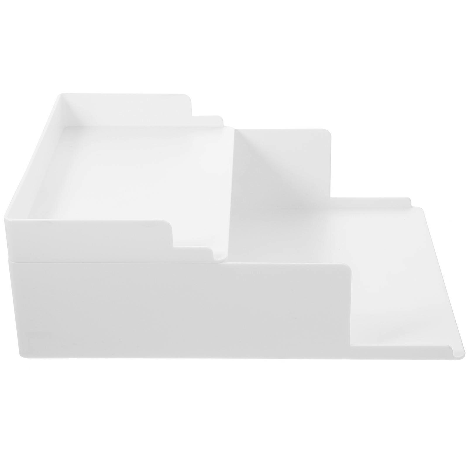 Document Storage Shelf Multi-Functional Desk Organizer Student Stationery White 23.9x15.3x8.5cm 2Pcs