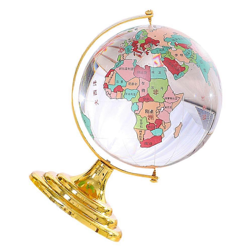 Creative Crystal Globe Decorative Rotating Globe With Base For Study Desk World Globe 1Pcs