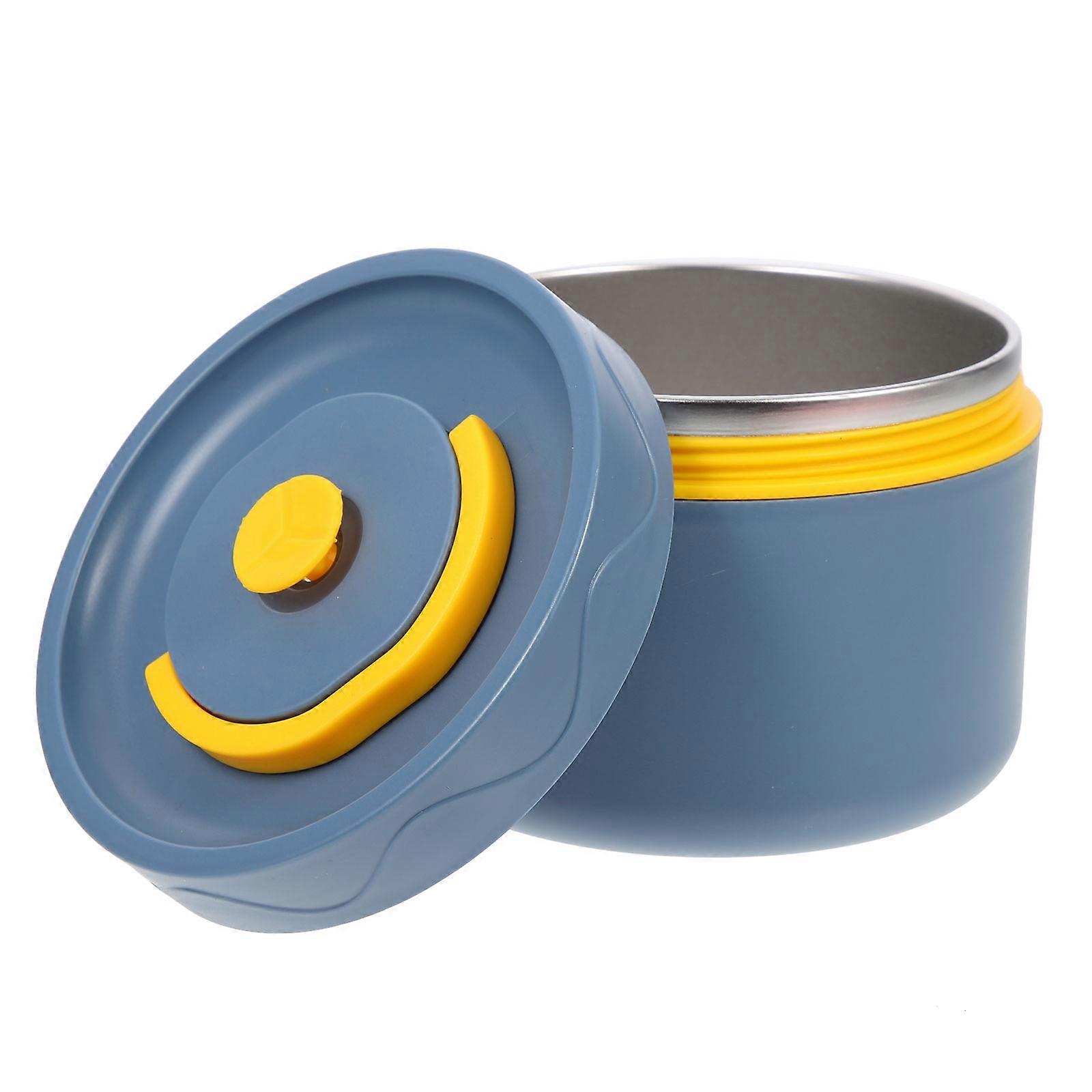 Reusable Meal Box Multi-Function Food Box Dark Blue 11.5X11.5X8.5CM Leak-Proof 1Set