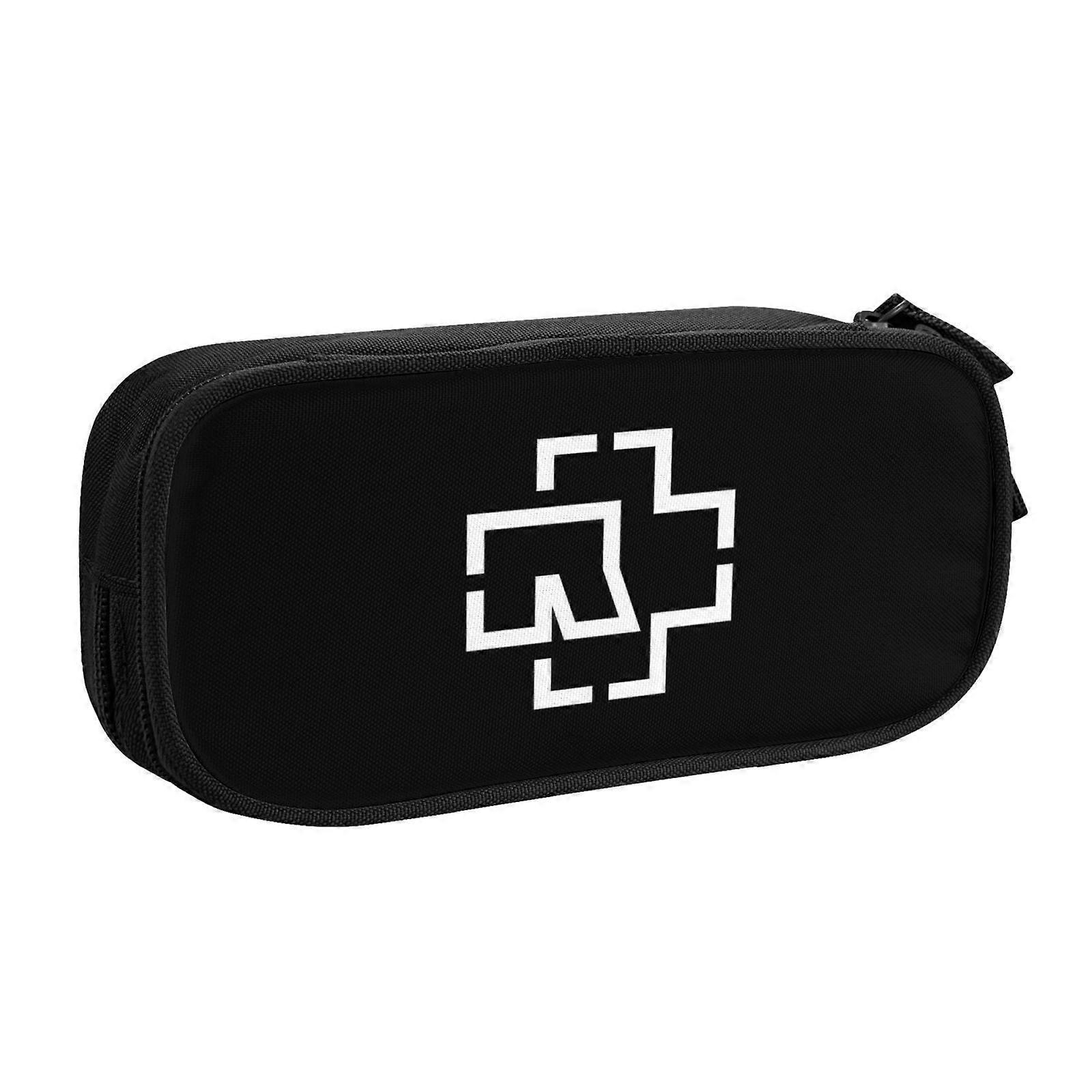 u604 Rammstein Pencil Case for Minimalist Users - Slim Profile with 2 Zipper Pockets & Pen Loops (Water-Resistant) j604
