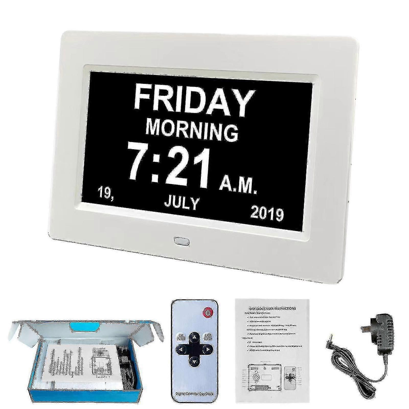 Digitale dementie klok kalender klok dag datum klok groot display grote duidelijke unabbreviated tijd en datum