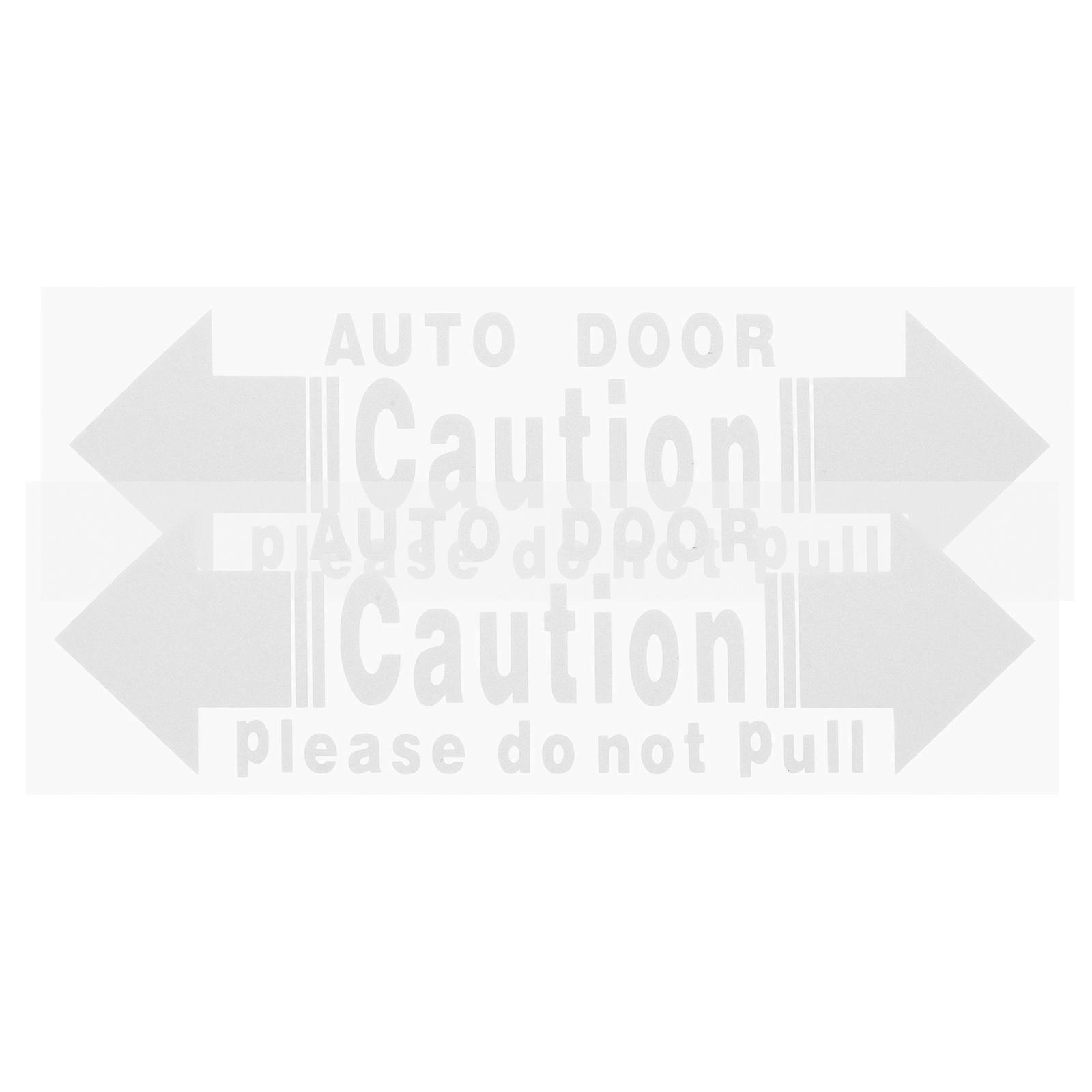 Auto Caution Stickers Car Door Warning Stickers Prevent Damage Protect Car White Rectangle 19.50X6.50X0.10CM 2Pcs