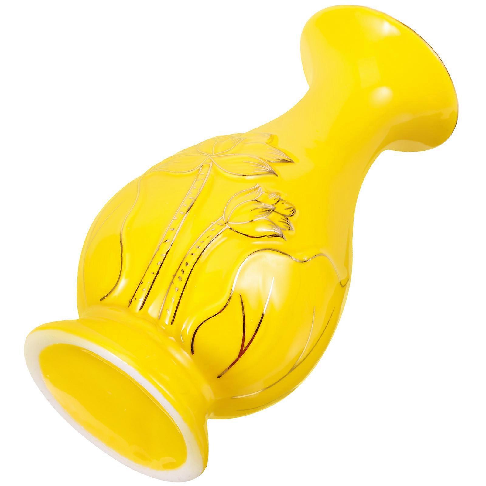 Ceramic Vase for Decoration with Lotus Pattern Ideal for Buddhist Temple Use and Home Ornament
