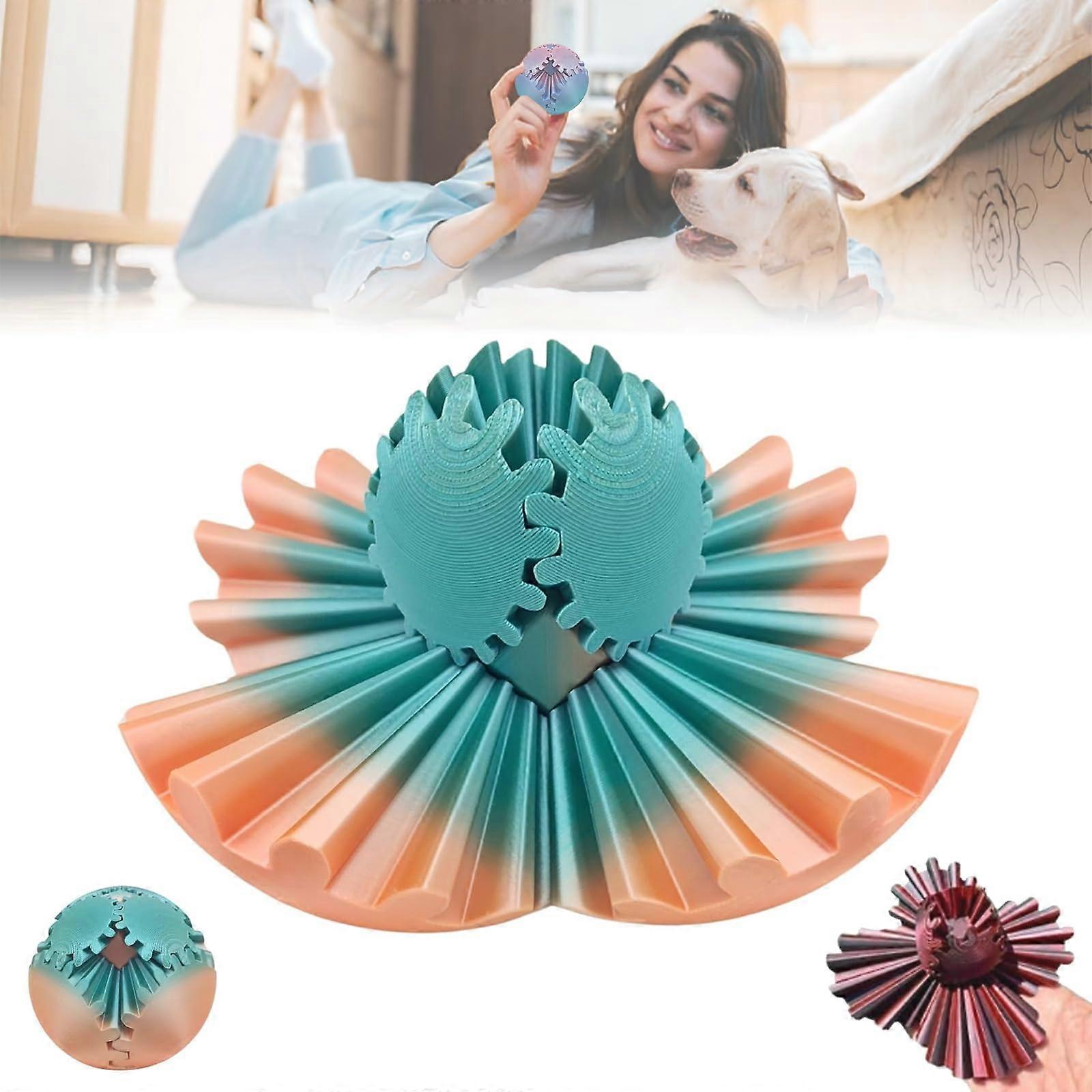 Gear Ball 3D Printed Fidget Ball Toy, GearSphere  Steampunk Whirling Wonder (1)