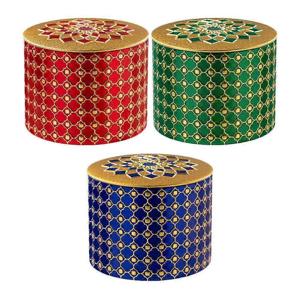 Metal Tin Cans Tea Storage Cans Food Preservation 8.5x8.5cm 3Set
