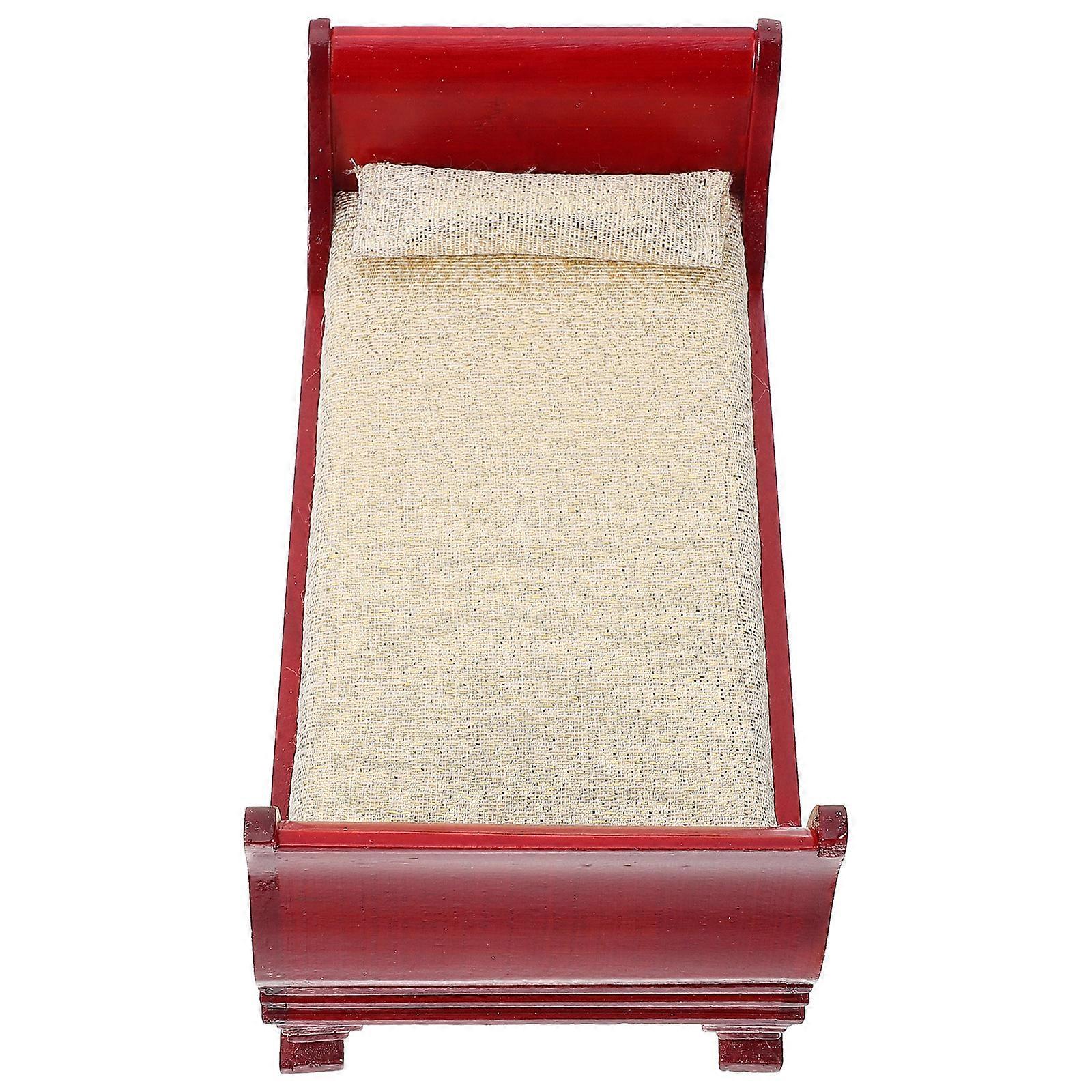 Red Wooden Mini Adornment for Decoration with Design and Realistic Shape, 1Pc Miniature Furniture