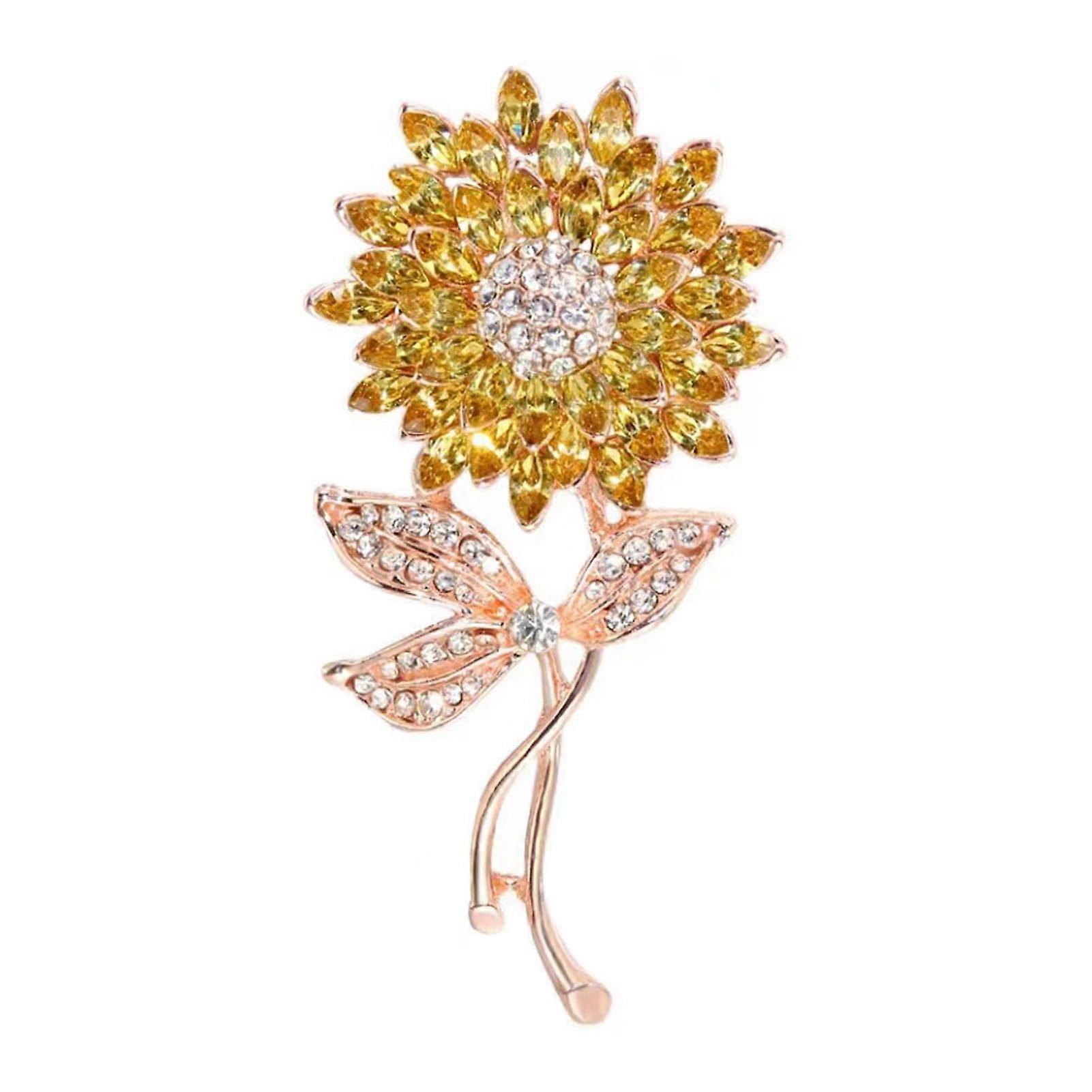 Blumenbrosch Strass Sonnencrorage Sunflowershaped brooch with artificial pearls and rhinestone stitching, elegant and refined red.