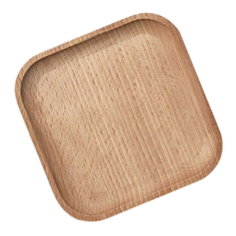 Wooden Square Decorative Small Candy Dish Chic Photo Prop For Weddings 12.8X12.8X2cm 1Pc