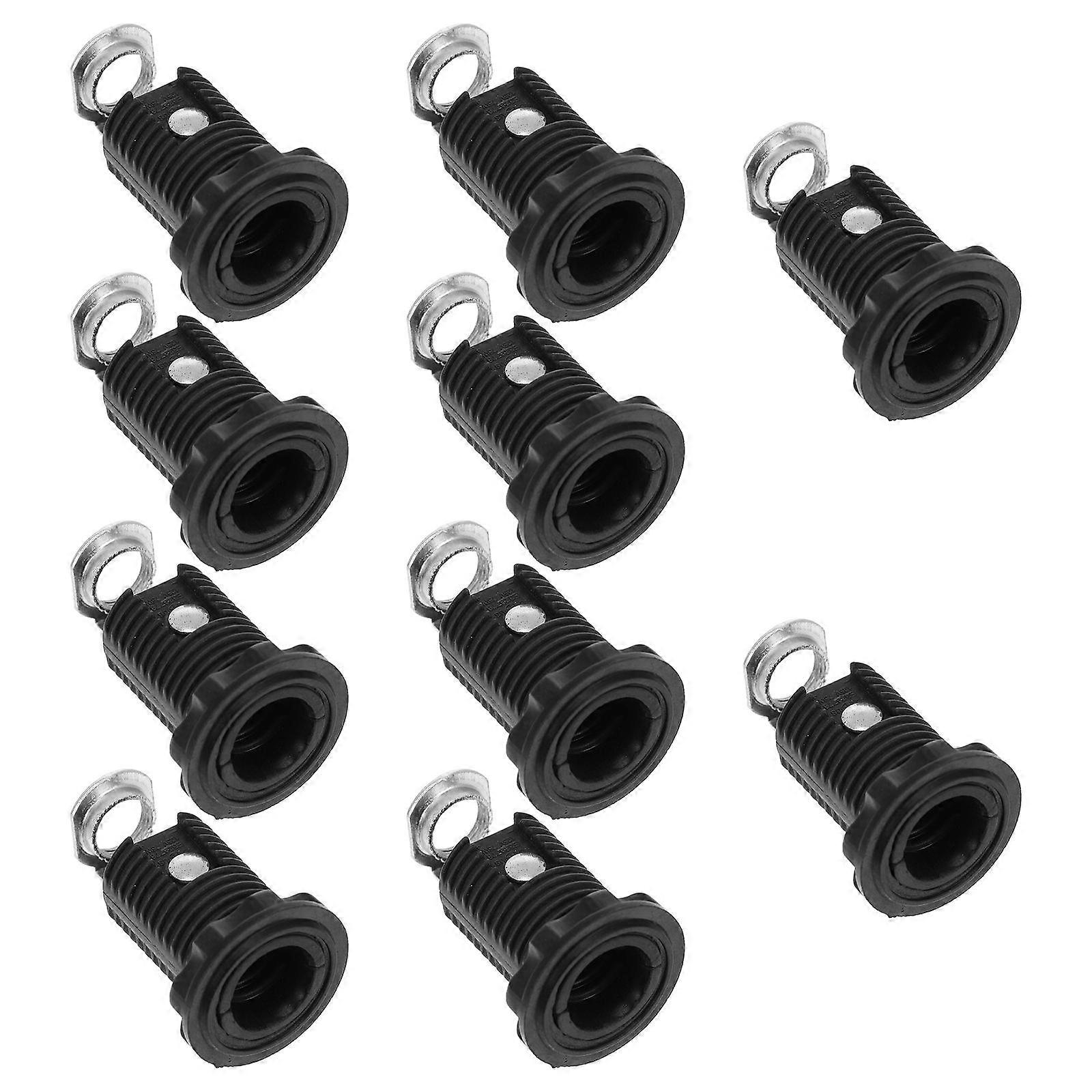 Lampholder Socket Light Bulbs Holder Pendant Lamp Holder For Diy Pendant Lighting Projects Black Plastic Round Plug-In Design 10Pcs