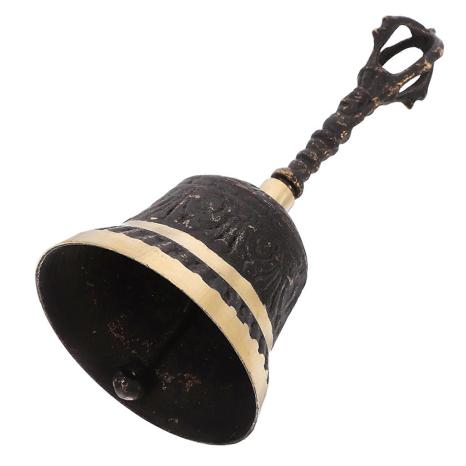 Retro Antique Copper Handheld Bell For Service With Clear Sound Compact Decorative Bell For Home Restaurant School And Crafts For Calling And