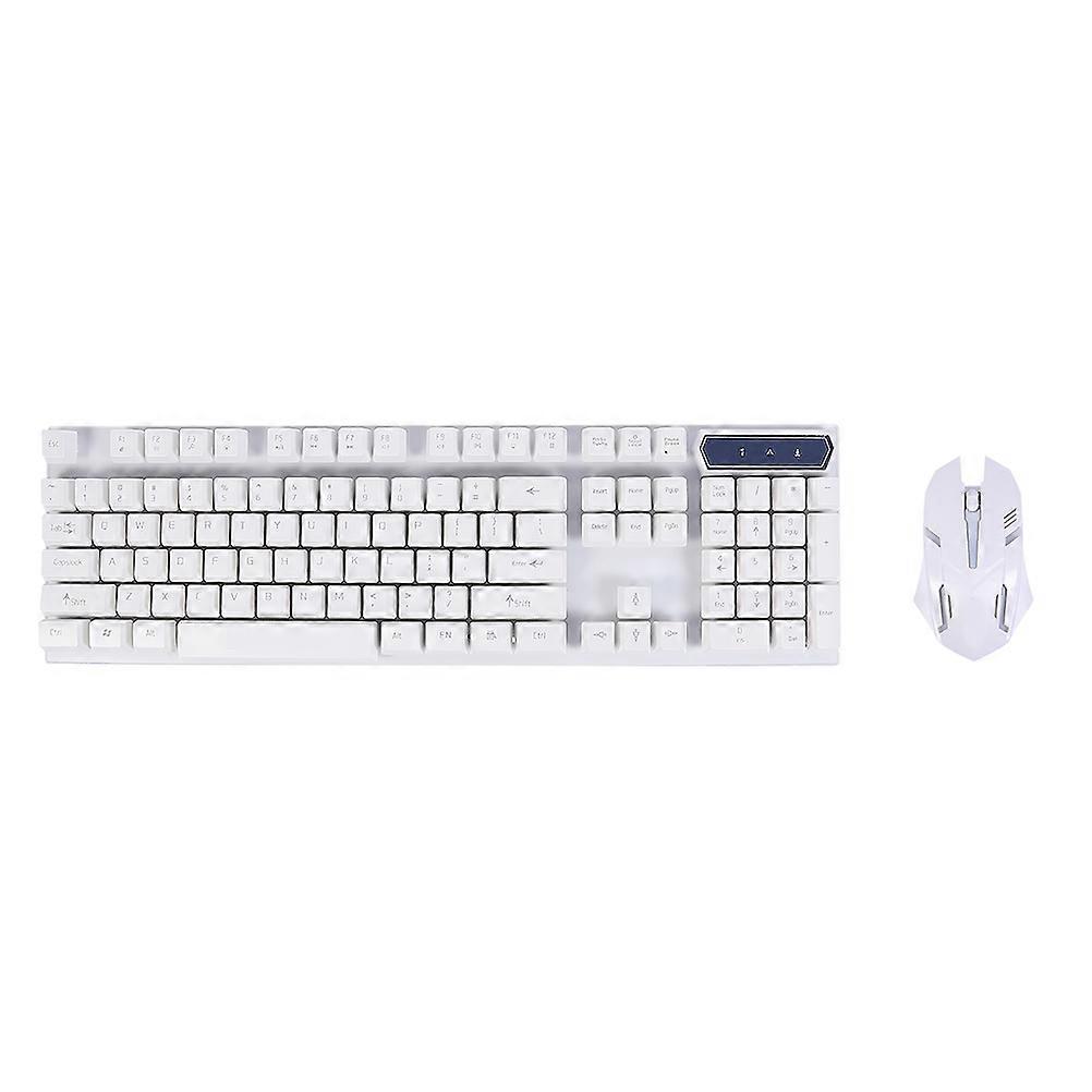Ergonomic White Keyboard and Mouse Set for Computer Use with ABS Material and Cool Backlight