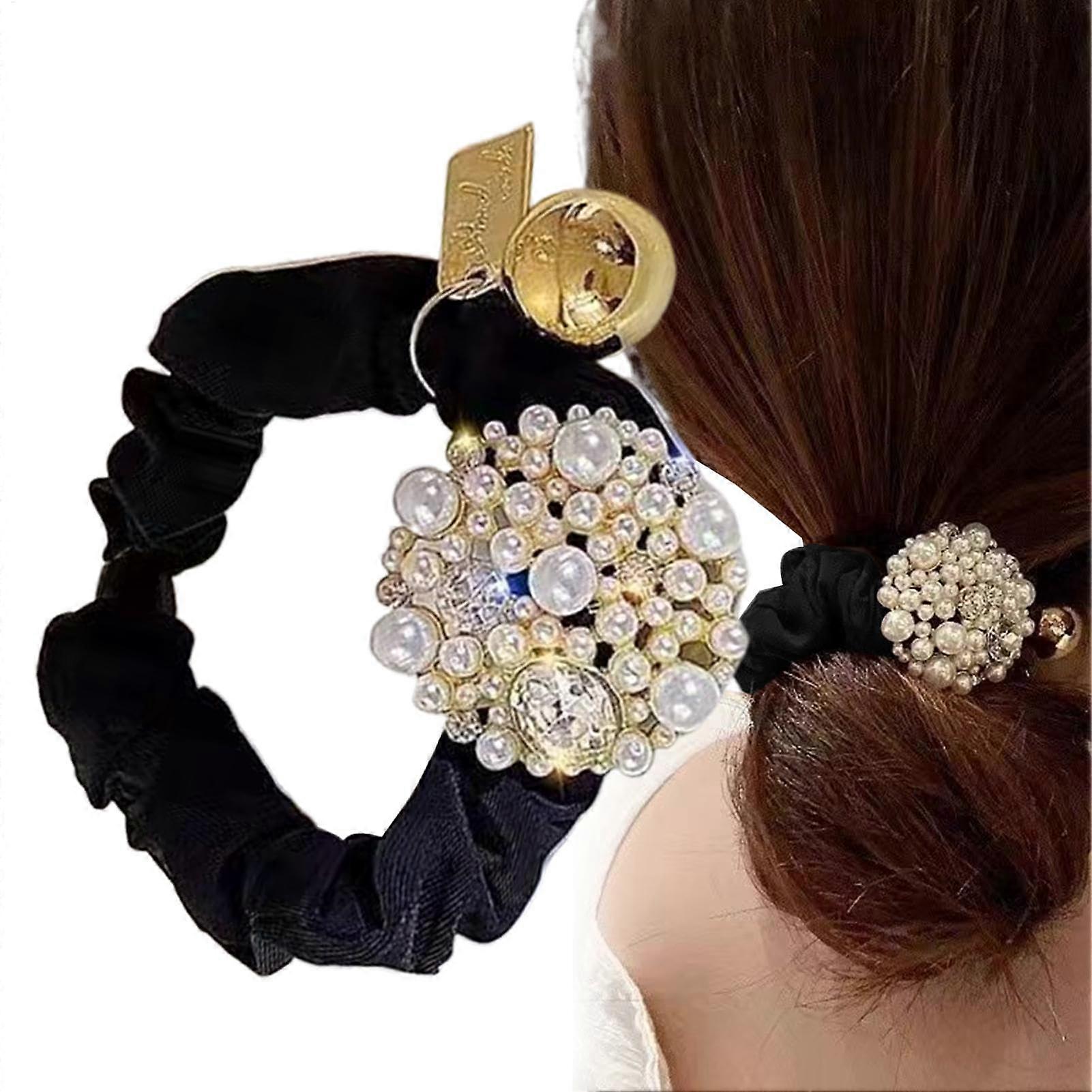 Scunchies for Women, Pearl Hair Rope Elastic Ponytail Holder, Elastic Hair Bands, Pearl Ponytail Holder Rope, No Harm for Women and Girls