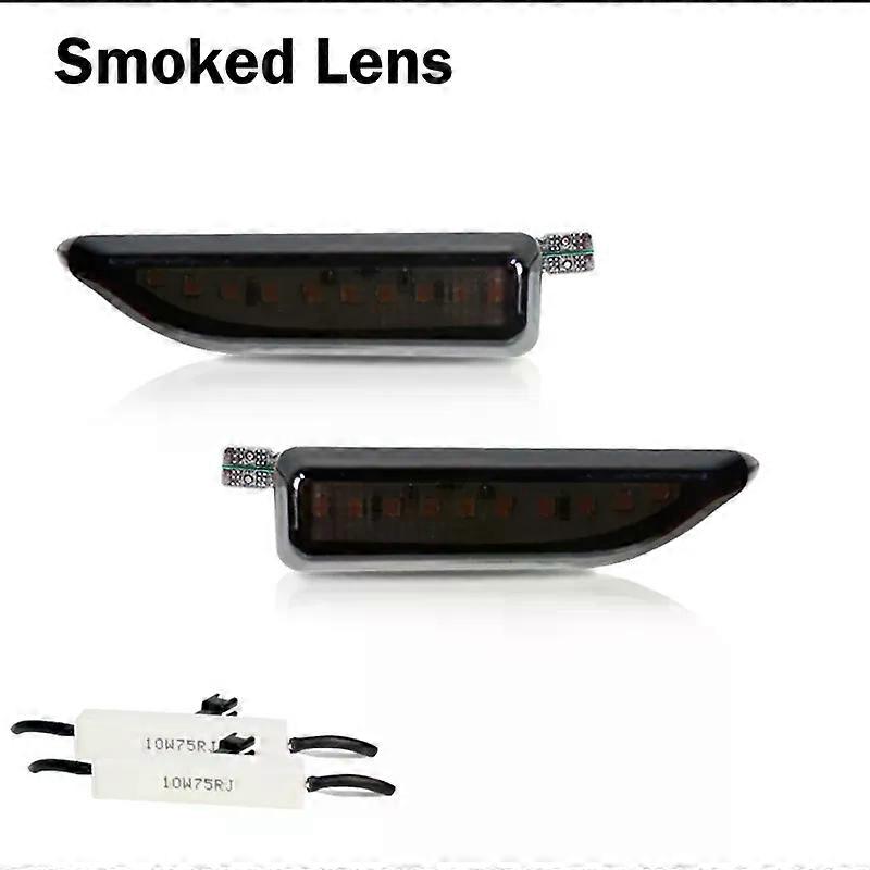 2Pcs For MINI Countryman F60 2017 2018 2019 2020 2021 Smoked Amber LED Front Bumper Side Marker Light Flowing Turn Signal Lamp