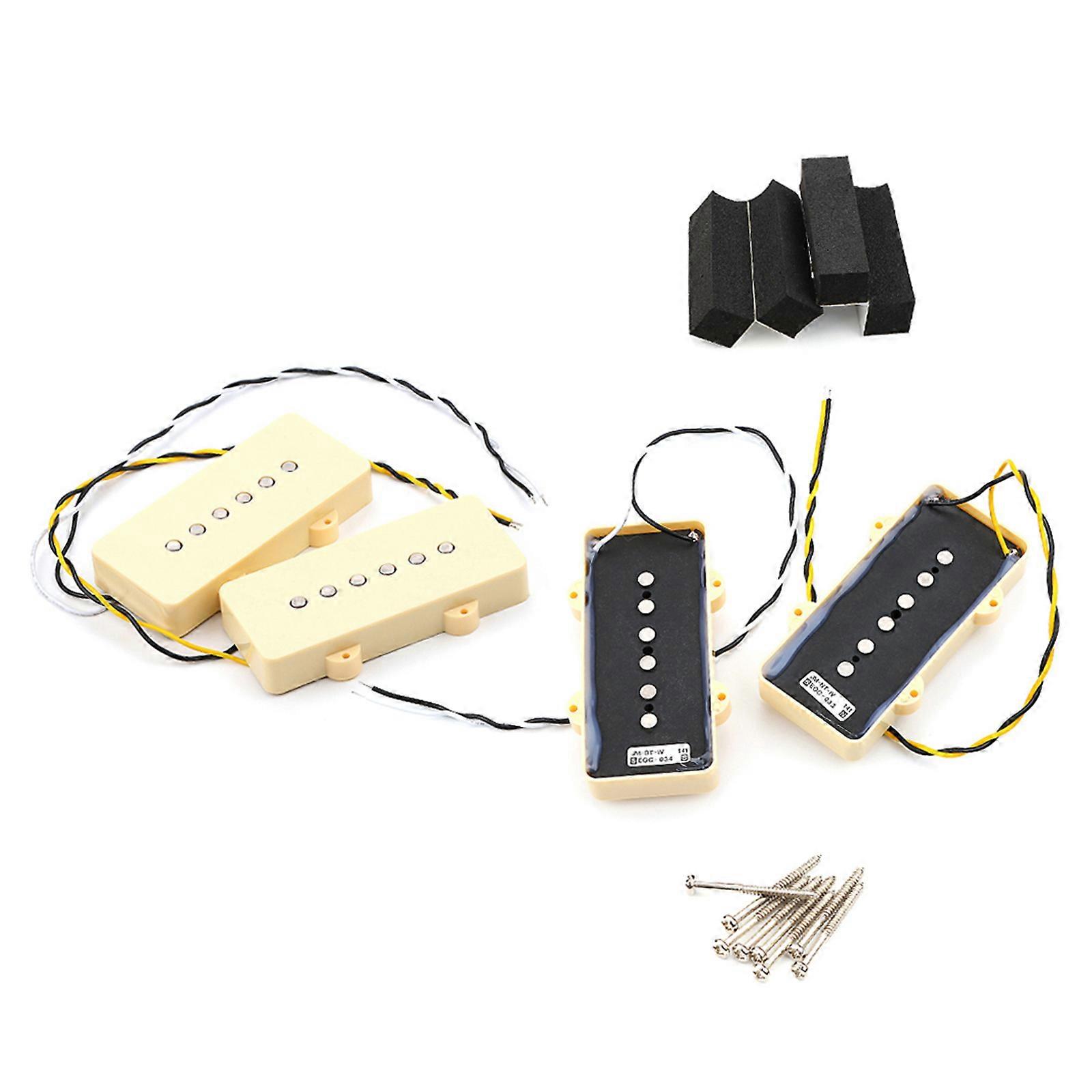 1 Set of Single Coil Guitar Pickups Neck and Bridge Pickup Compatible with LP Style Electric Guitar Parts Replacements Multicolor