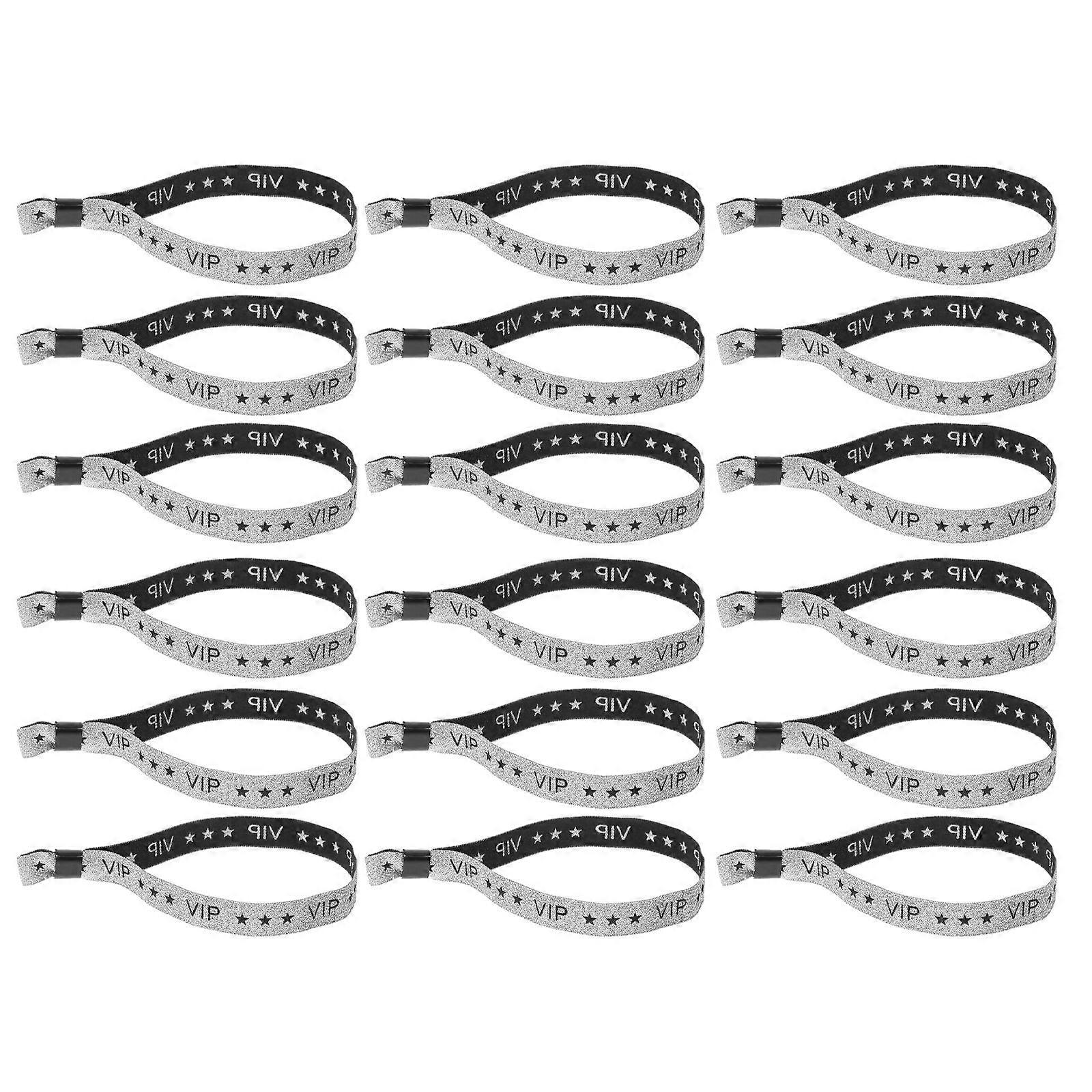 Silver Polyester VIP Event Wristbands for Decoration Durable and Comfortable Ideal for Parties Concerts Amusement Parks 100pcs