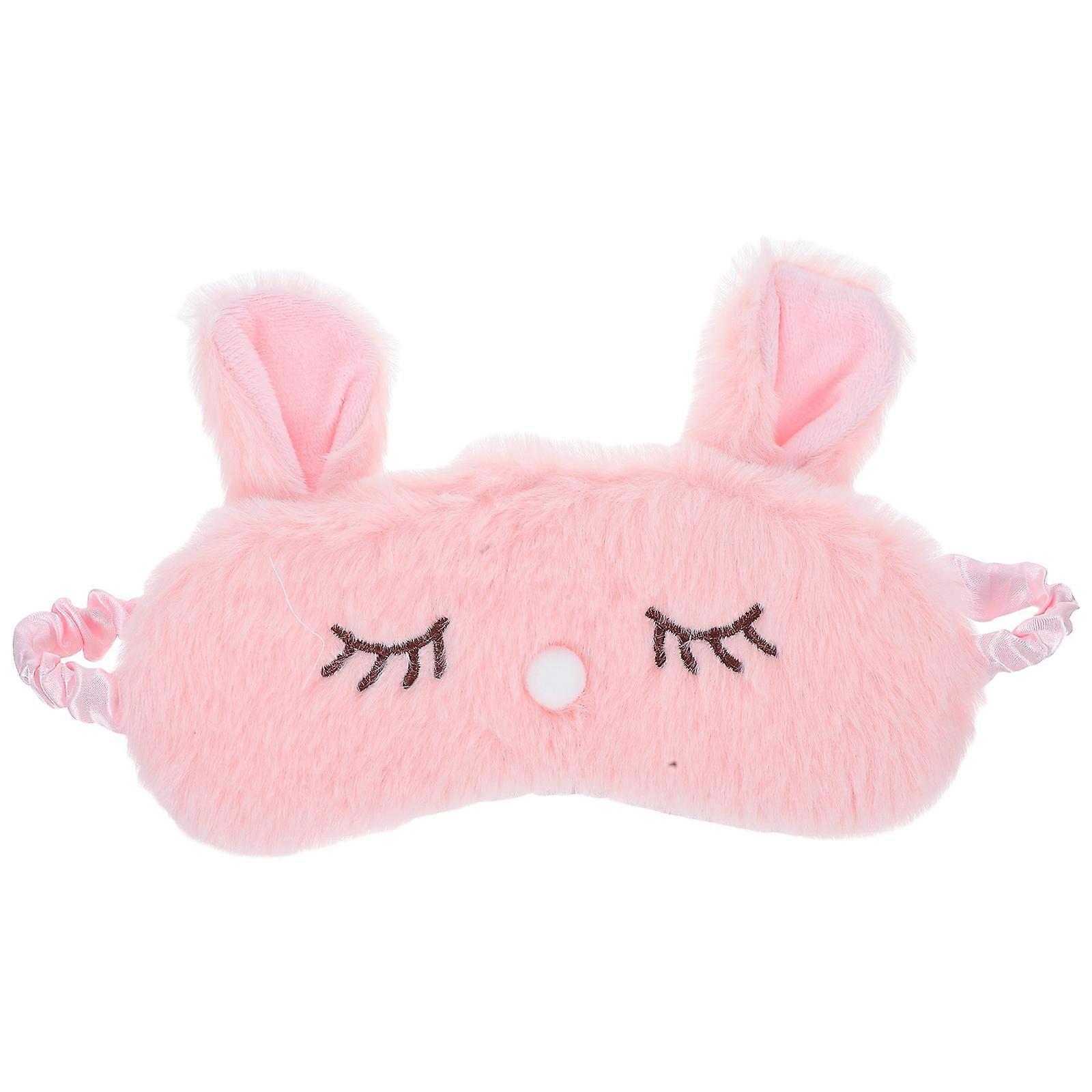Plush Sleep Mask Light Blocking Portable Travel Friendly Cute Cartoon Style Pink 17.50X13.00X1.50CM 1Set