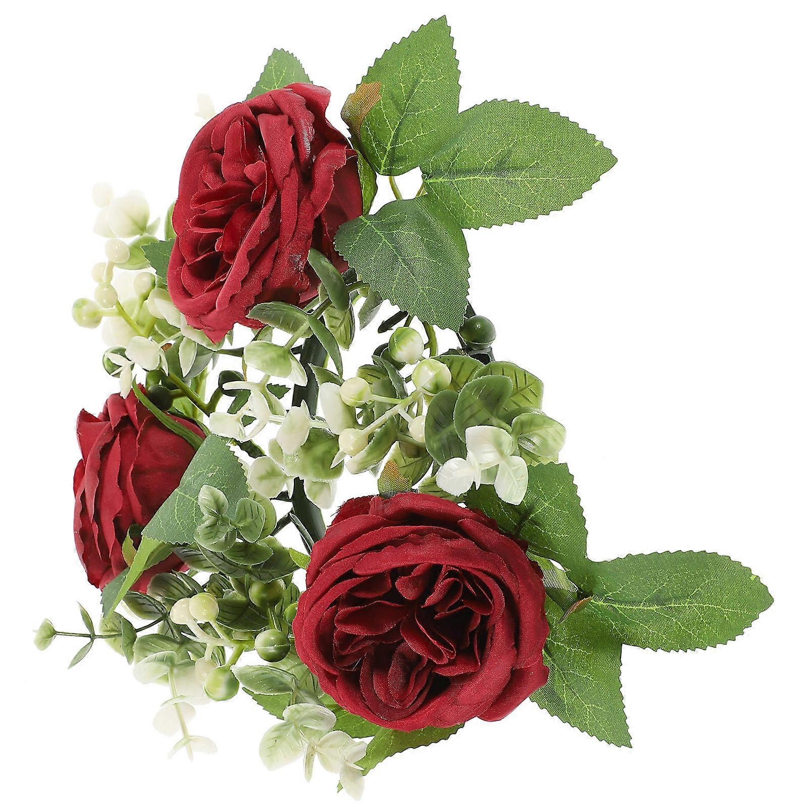 Artificial Flowers Rings Candle Ring Wreath For Family Party Home Decor Circular Shape Silk Flower Material 1Set