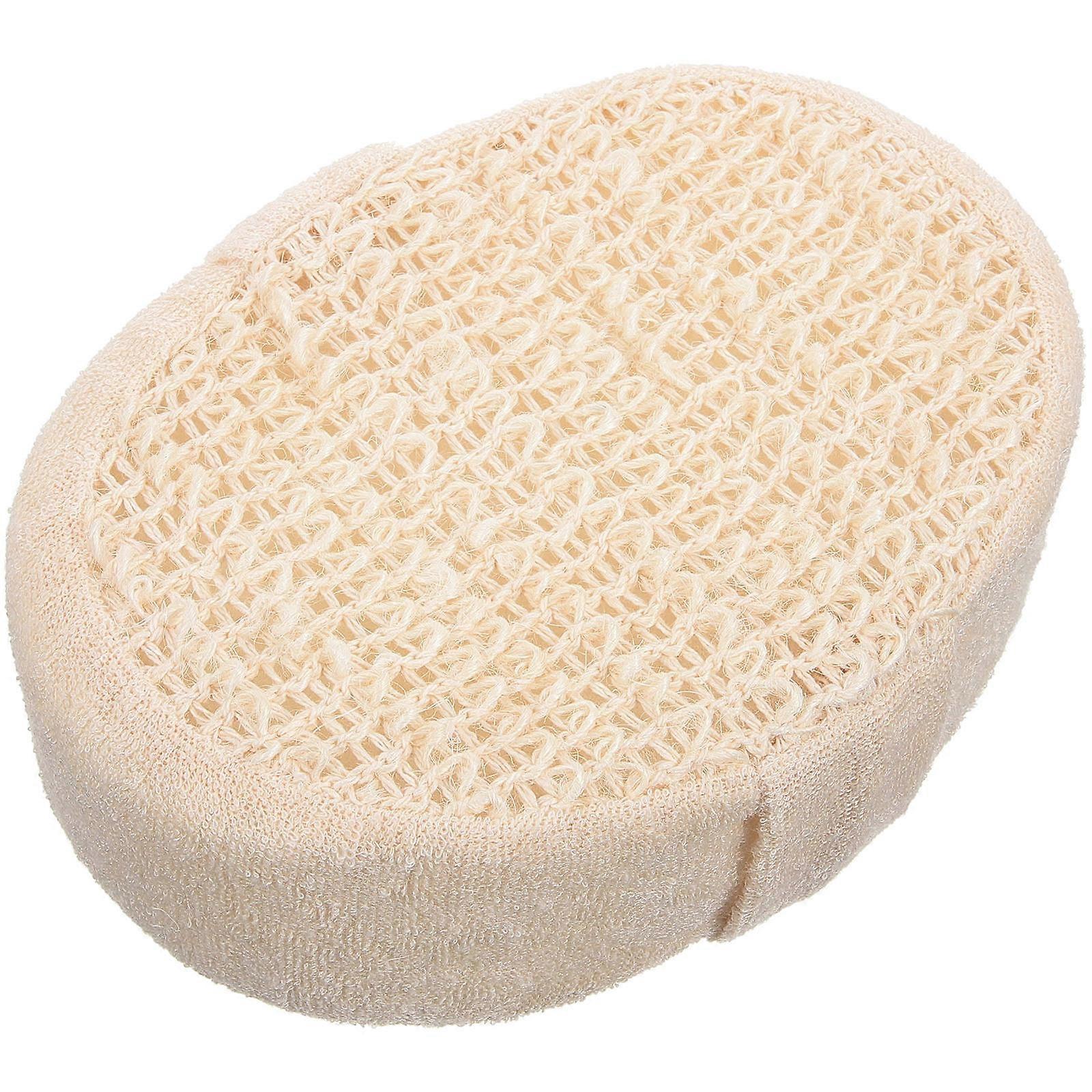 Soft Cotton Bath Sponge Pad for Body Exfoliation and Skin Cleansing, Thick Beige Sponge for Daily Use and Enhanced Circulation