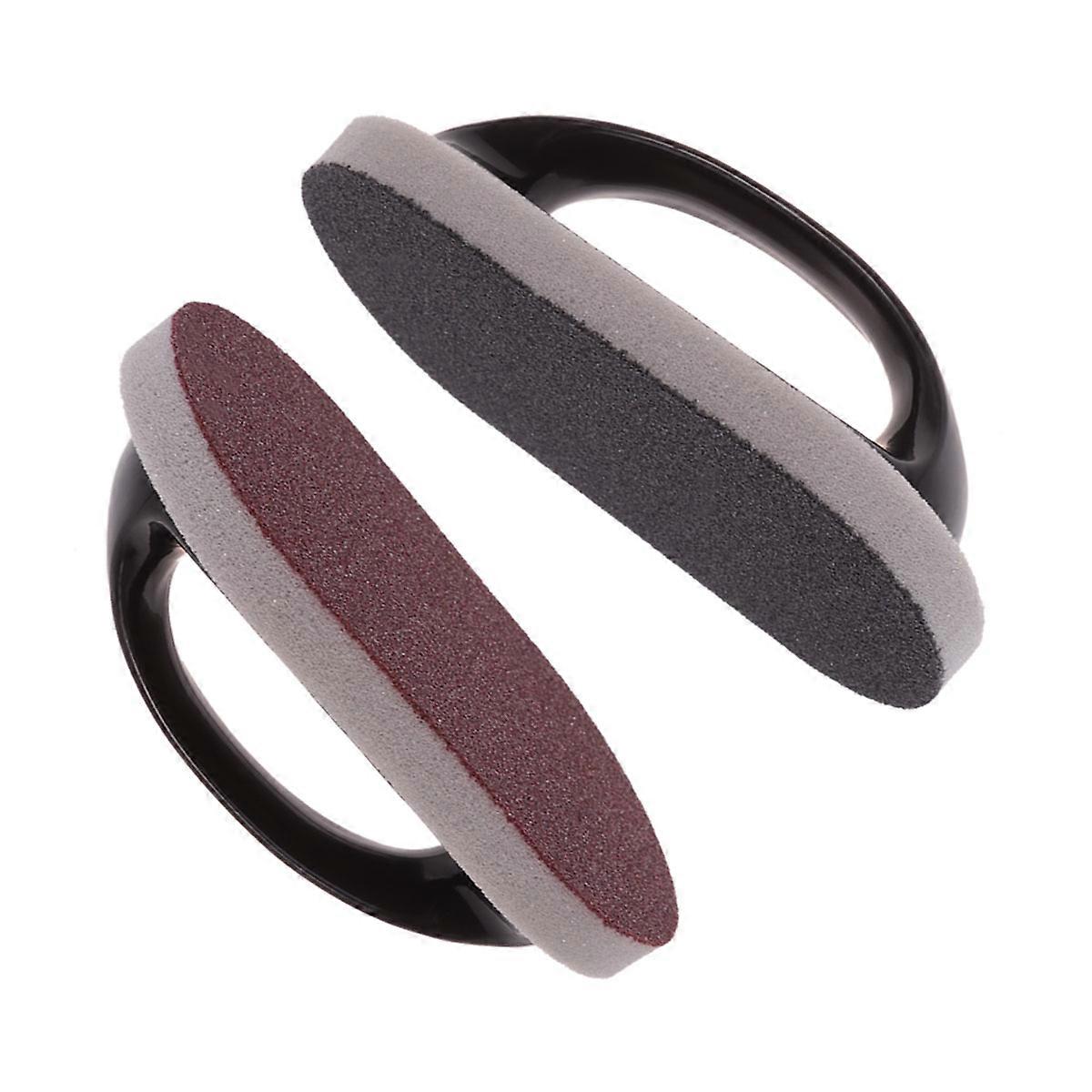 Cleaning Use Emery Sponge Brush with Handle 2Pcs Random Color Included