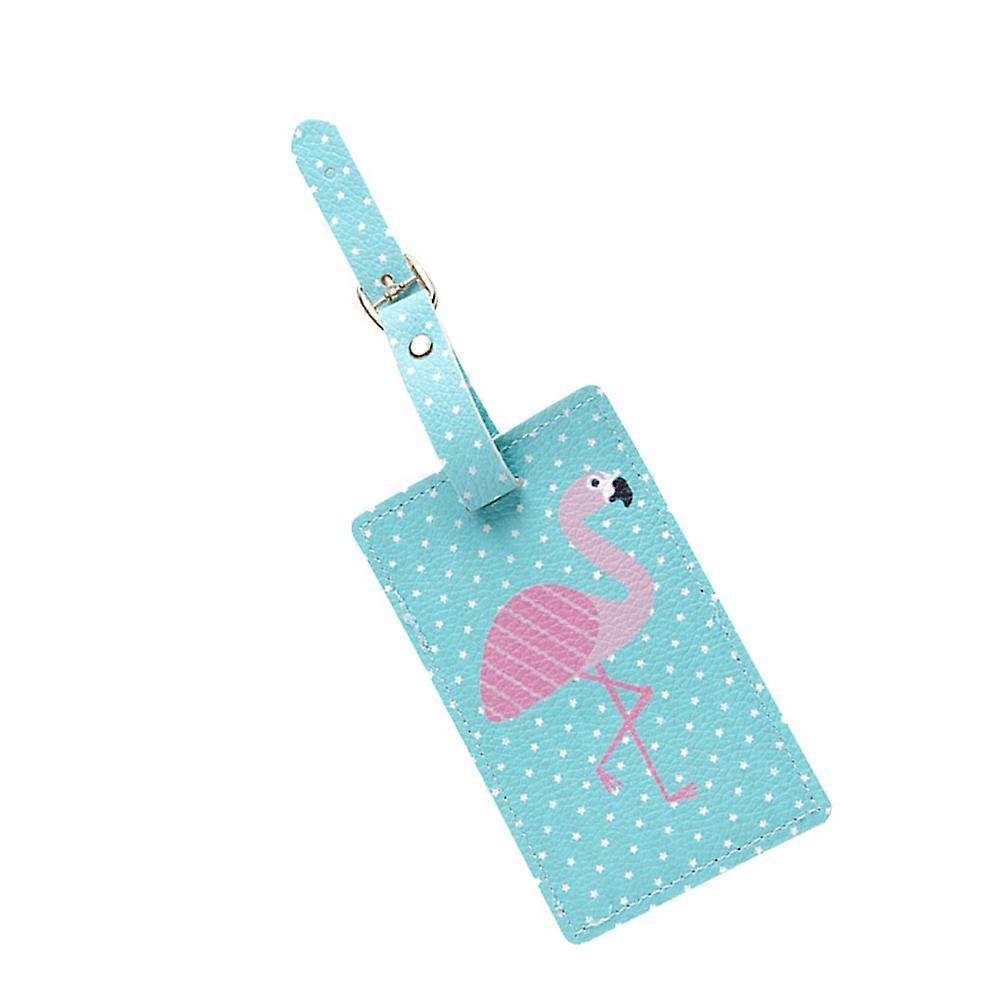Creative Luggage Connection Tags Suitcase Personal Tag Flamingo Design Sky-Blue 11.5 X 7 X 0.2Cm 1Pcs