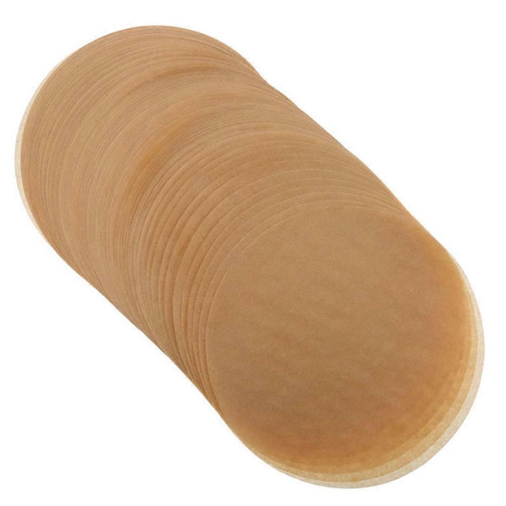 Round Barbecue Paper Liners for Baking Use Safe Nonstick Waterproof Oilproof Light Brown 7.5 Inch