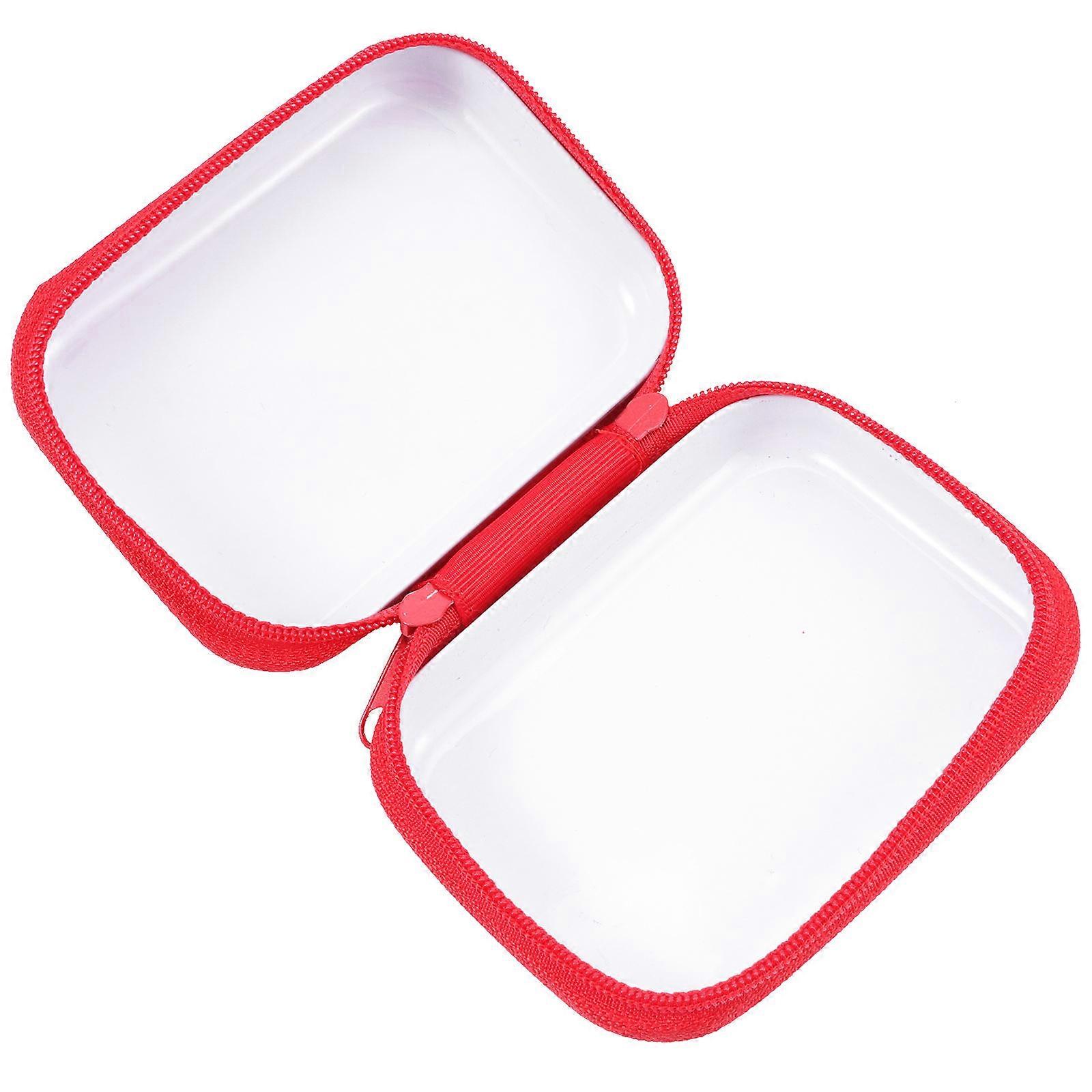 Cute Pattern Change Storage Bag Rectangular Tinplate Flocking Christmas Home Use 1Pc