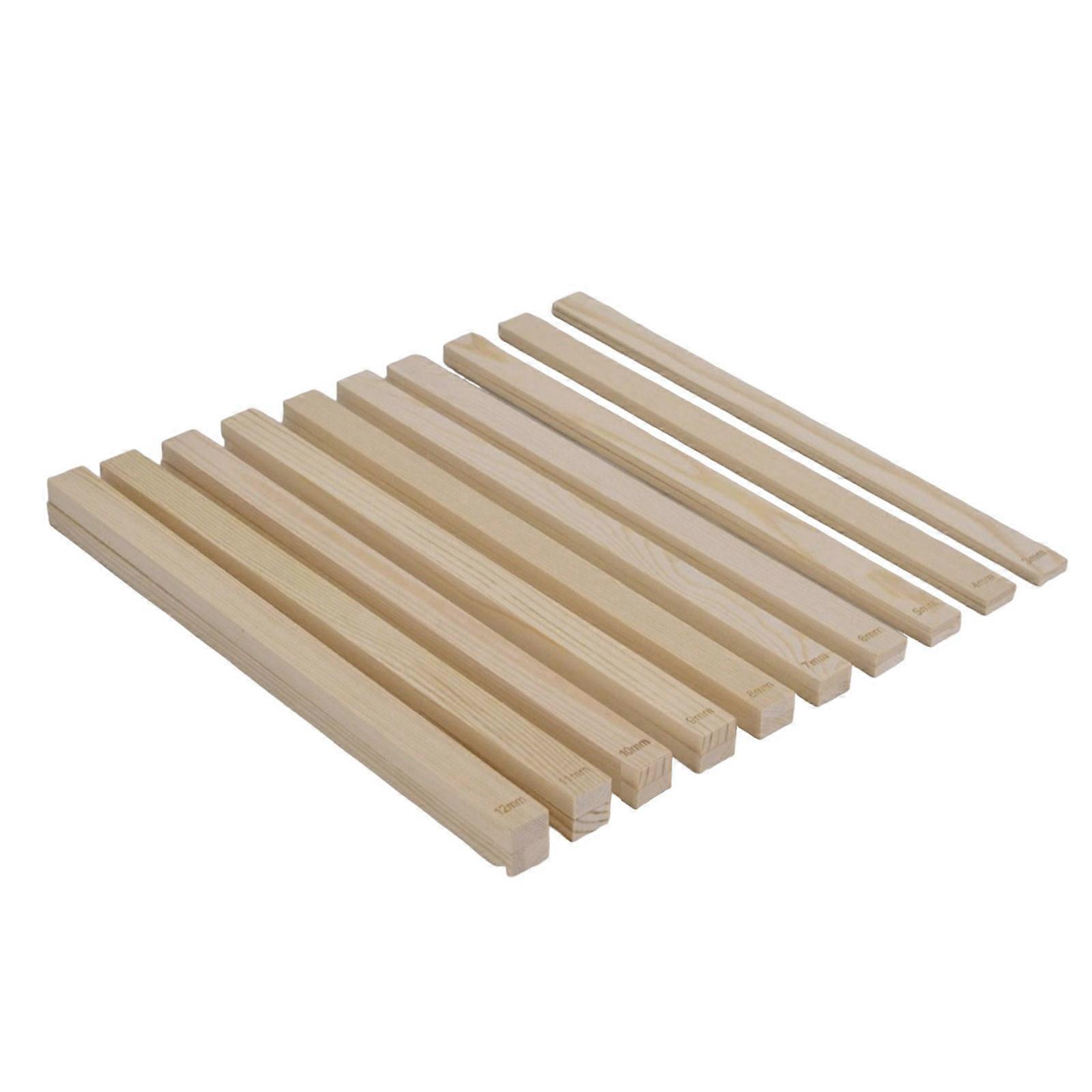 10/20x Pottery Teaching Rolling Mud Stick Guide Wood Rolling Pin Set Mudboard Guide and Clay Roller Clay Tool for Clay Multicolor