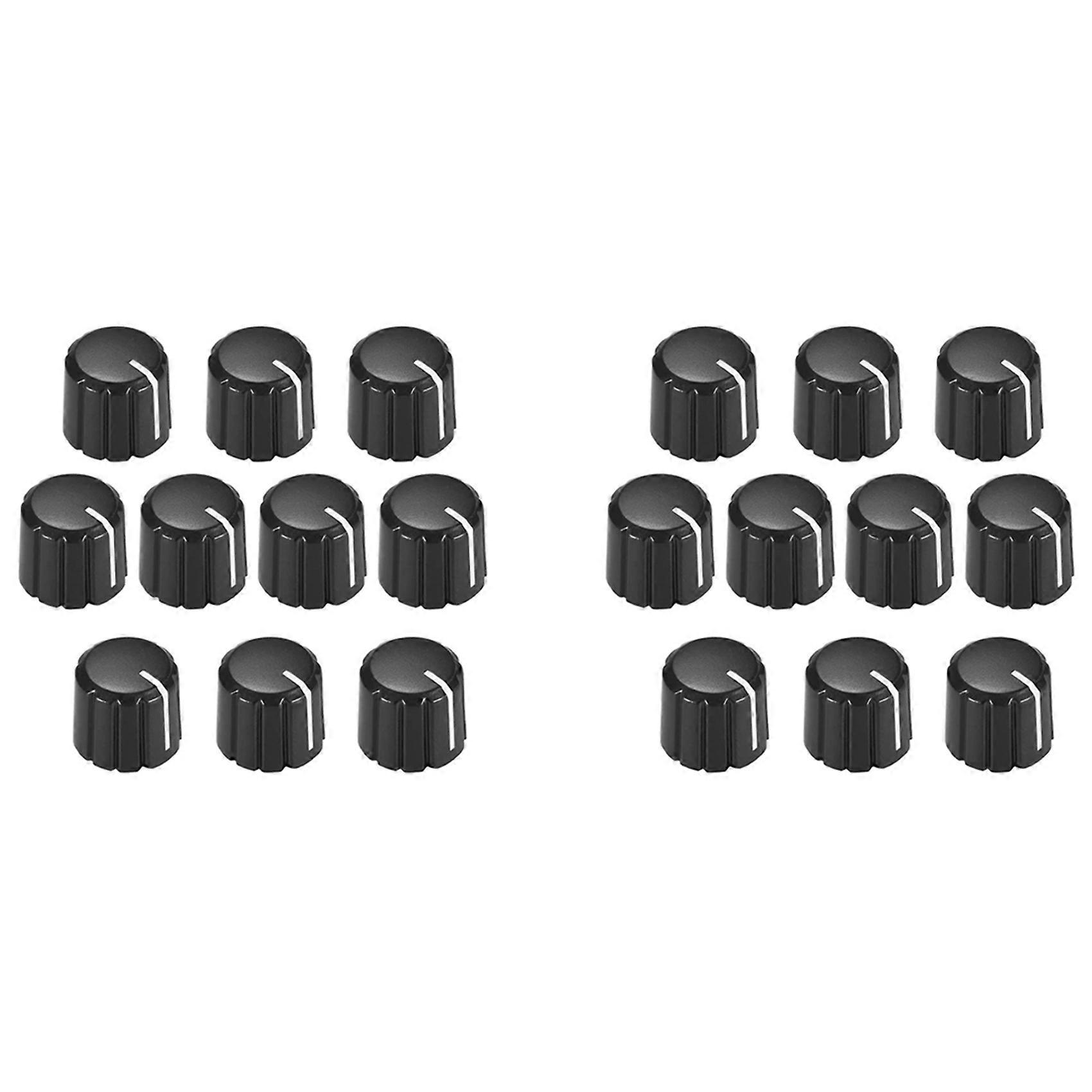 20Pcs Potentiometer Control Knobs for Electric Guitar Volume Tone Knobs Black D Type 6mm