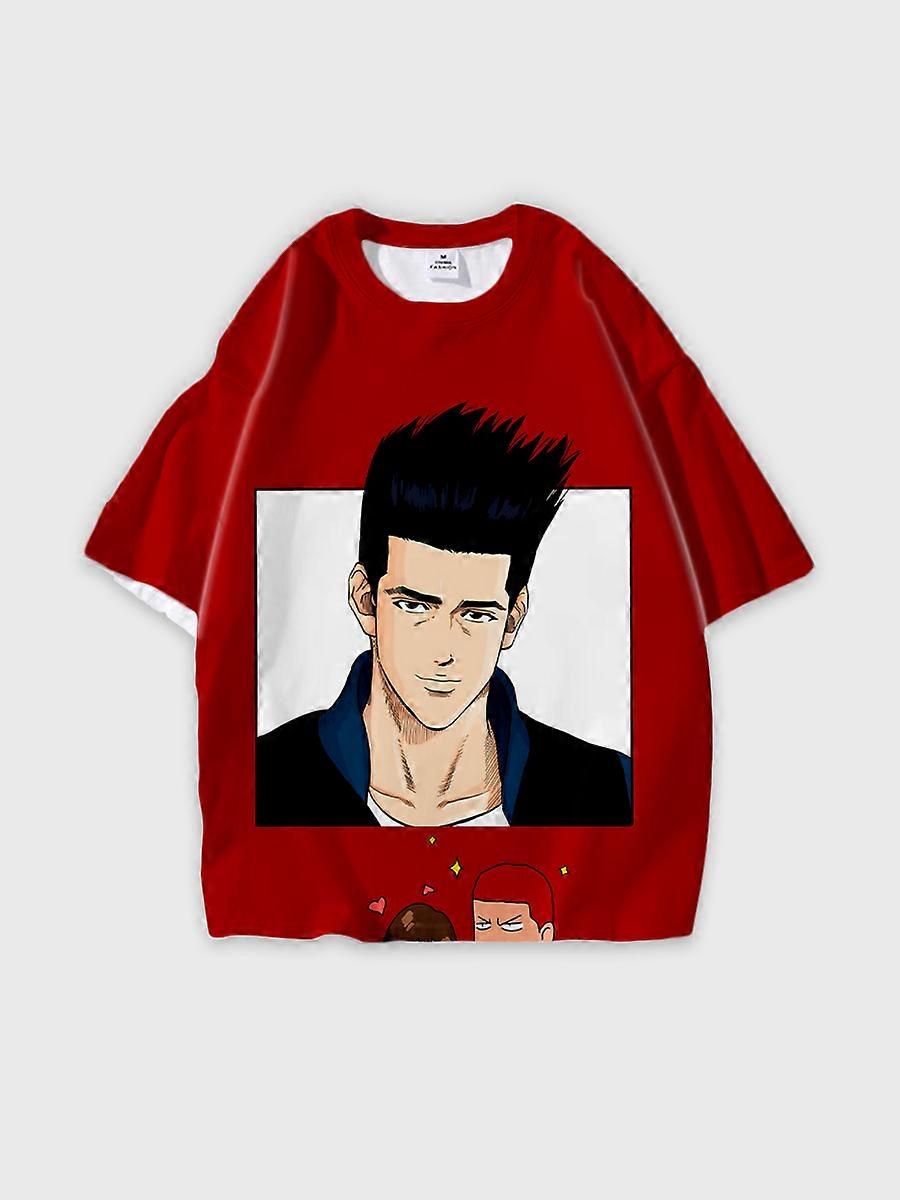 T-shirt round neck Role Pattern loose short sleeve C2814