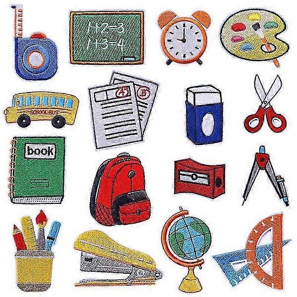 16 Pieces Embroidered Iron On Patches, Self-Adhesive Iron On Patches Sew-On Patches Stickers