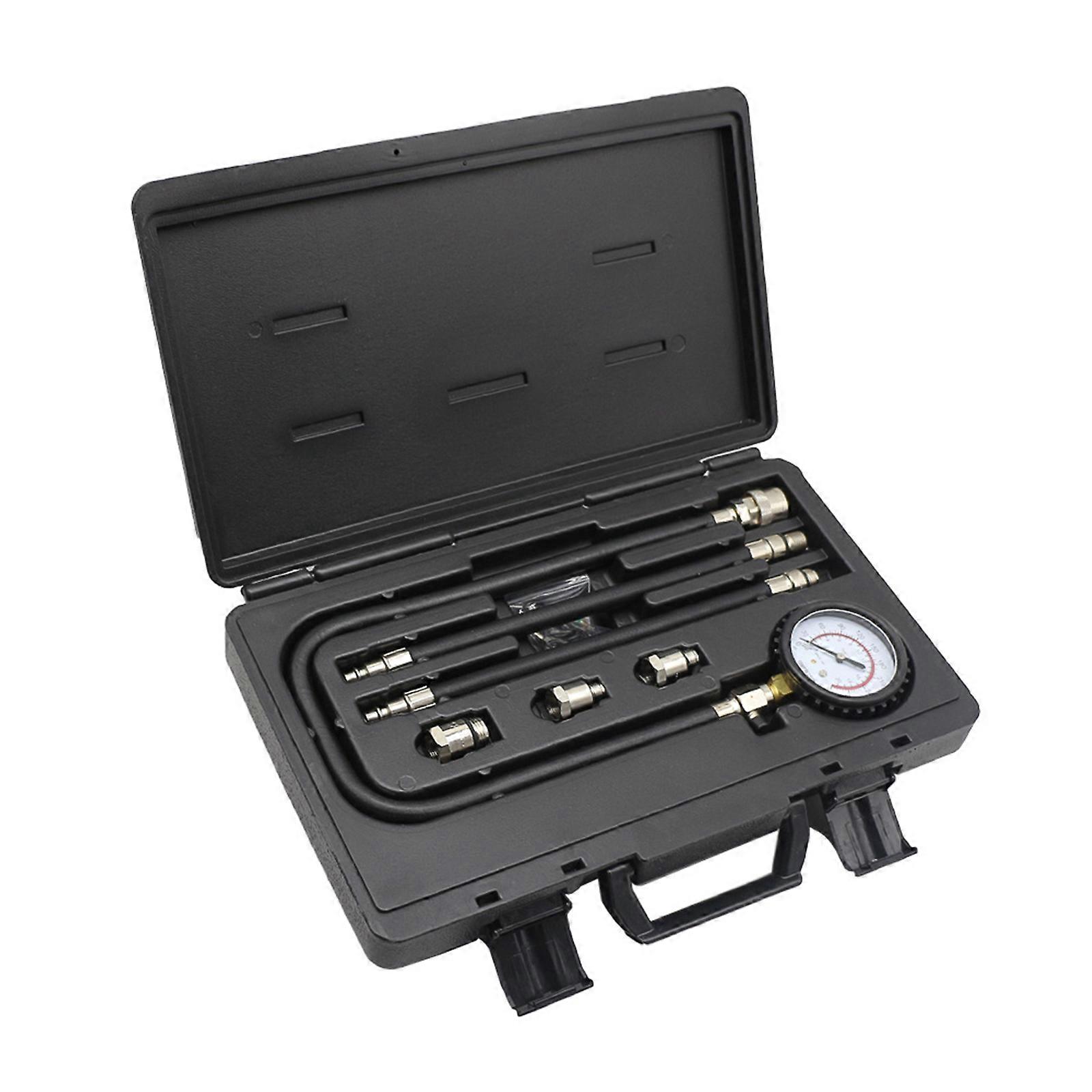 Professional Multiple Vehicle Gasolines Engine Compression Tester Kit With Double Scale Gauge And Storage Case Multicolor