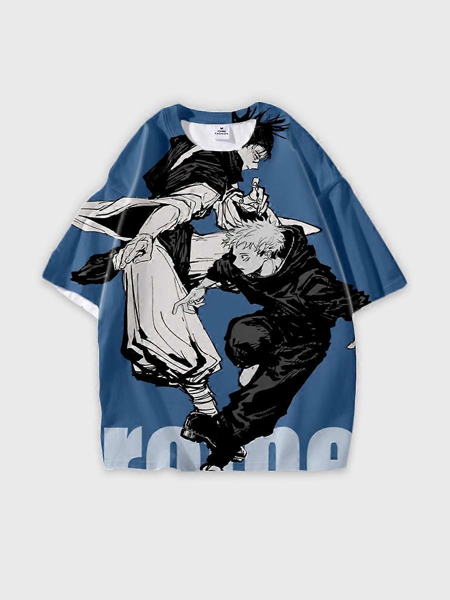 T-shirt round neck Character Pattern loose short sleeve P2239
