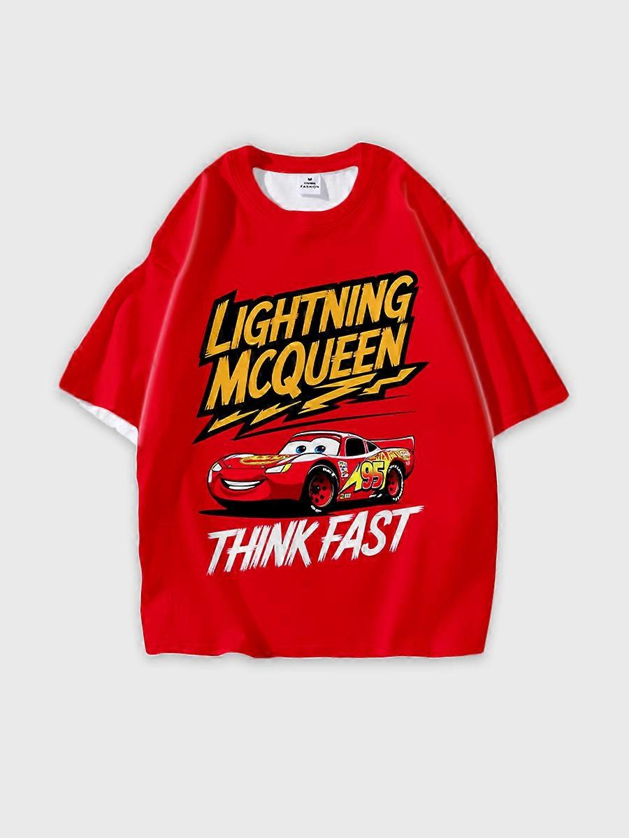 T-shirt round neck Animation Character Pattern loose short sleeve E3513