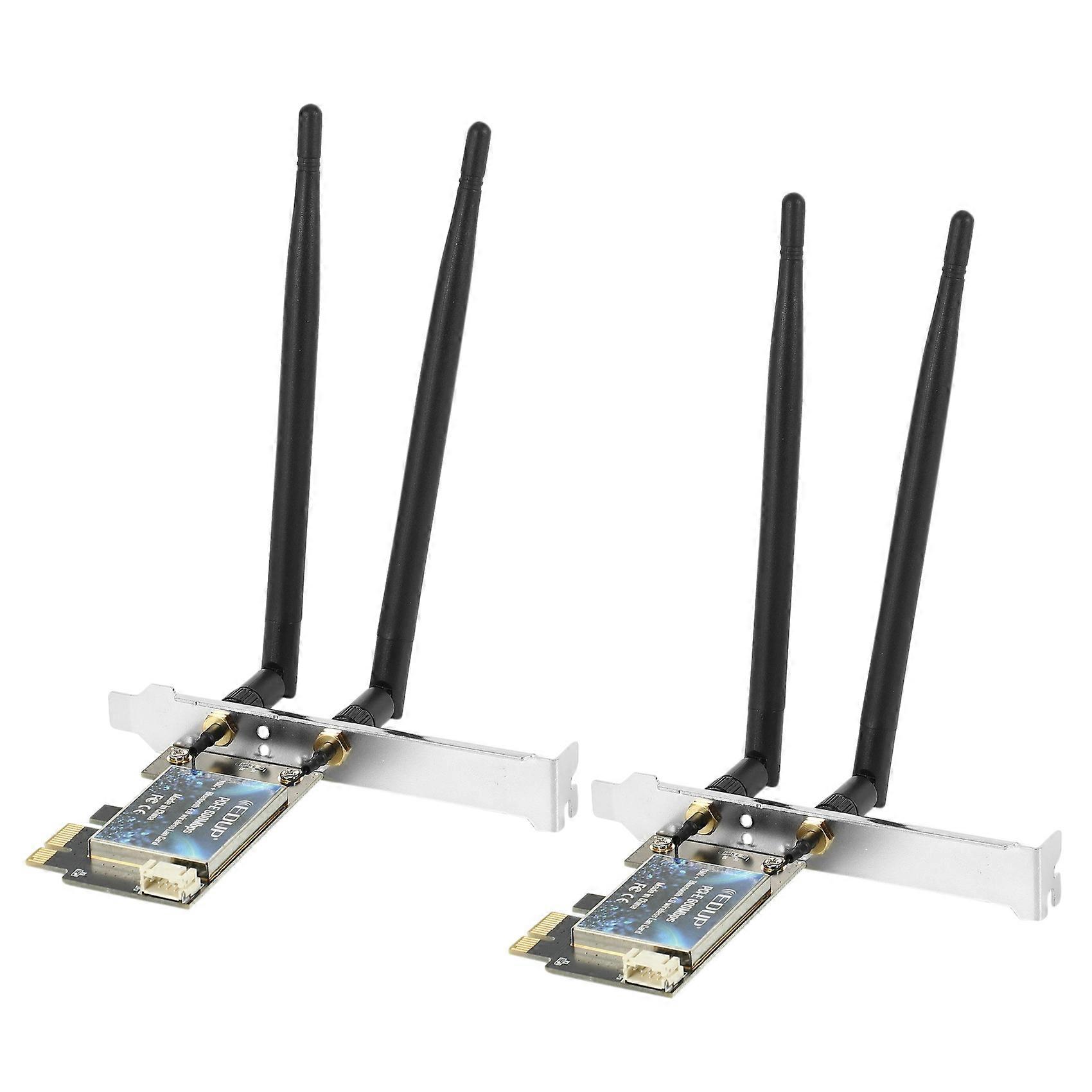 2X PCI-E 600Mbps WiFi Card Bluetooth 4.0 Adapter 2.4GHz/5GHz Dual Band Network Card with Antennas fo