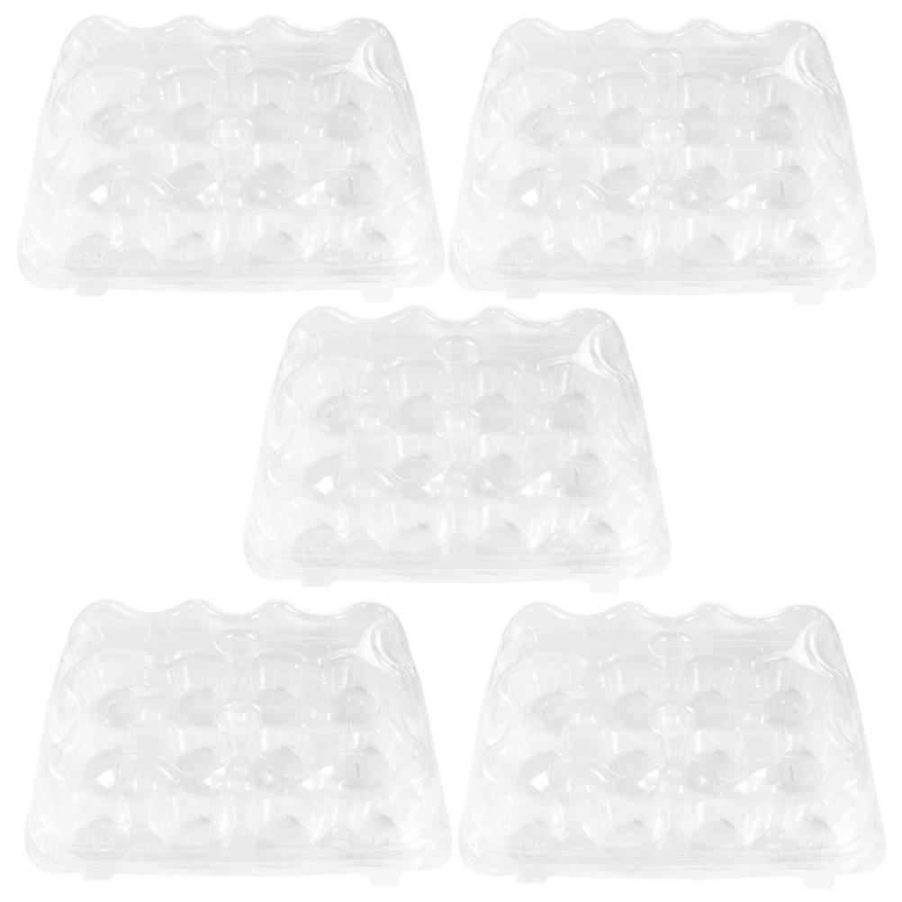 5Pcs Clear Cupcake Box Multi-Grid Holder Designed For Catering Take-Out Perfect For Bakers And Business Owners