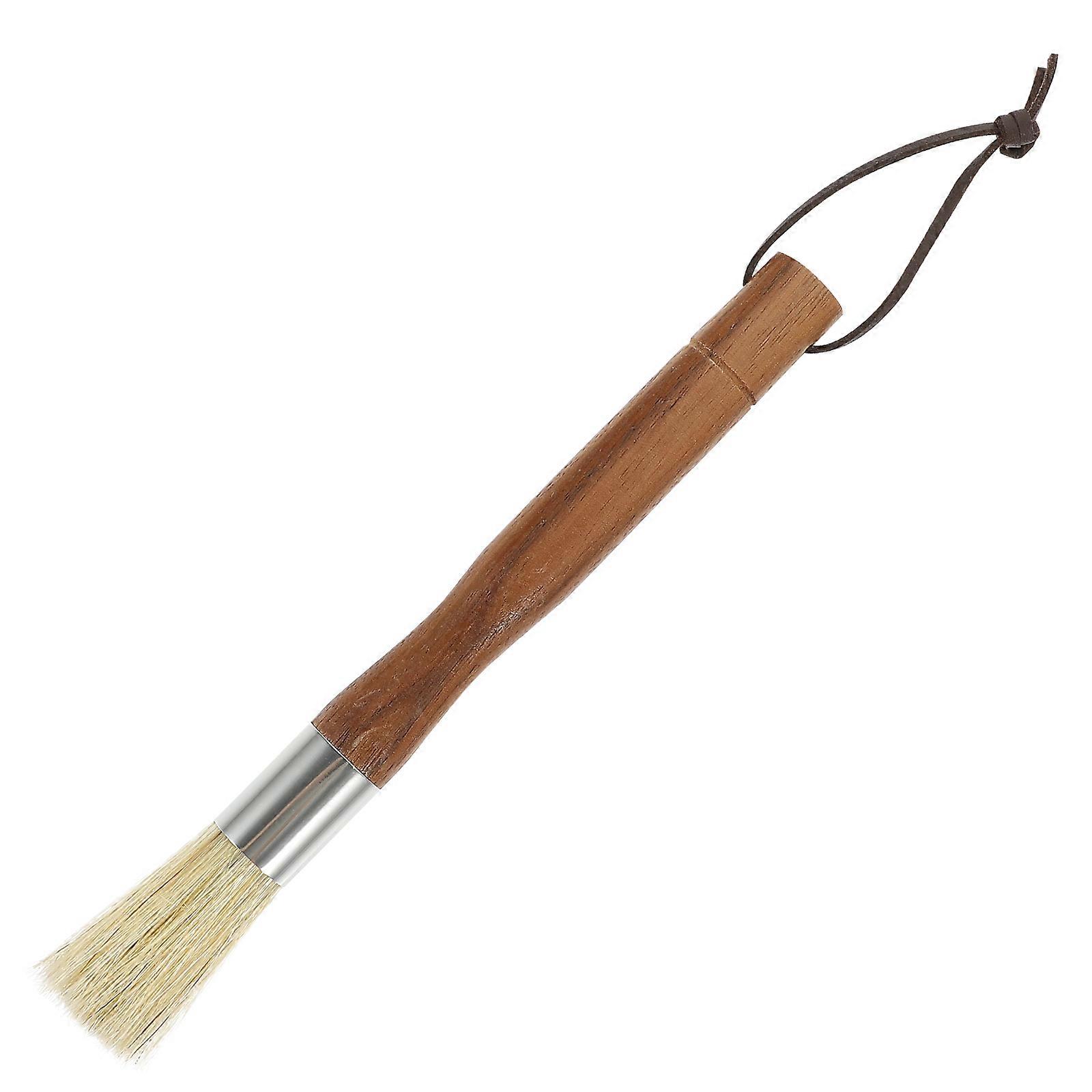 Coffee Machine Cleaning Brush with Fine Bristles, Long Wooden Handle for Easy Espresso Grinder and Machine Powder Cleanup – Portable and Comfortable